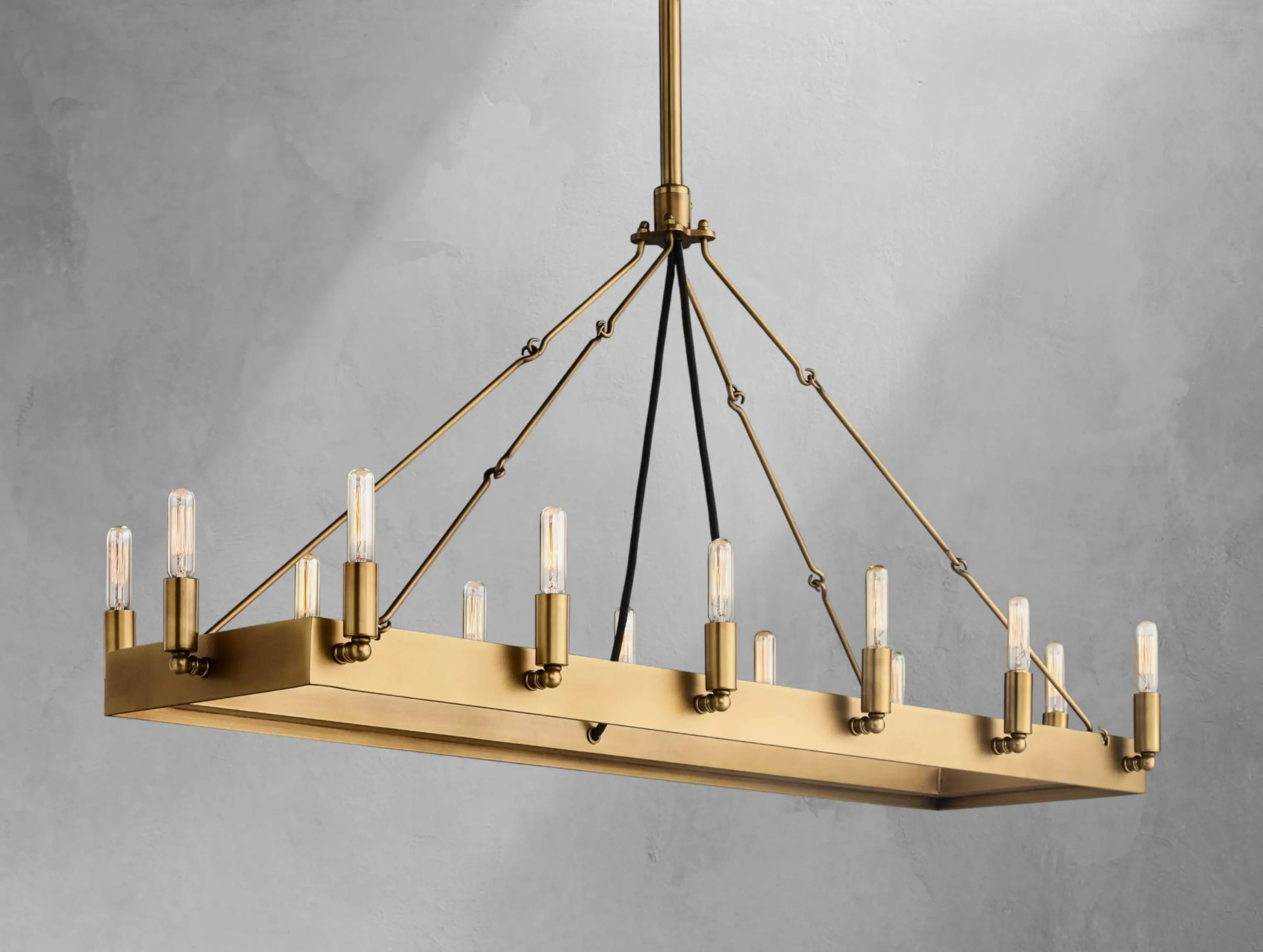 ForgeLine Vintage Filament Rectangular Chandelier ZELNO LIGHTING