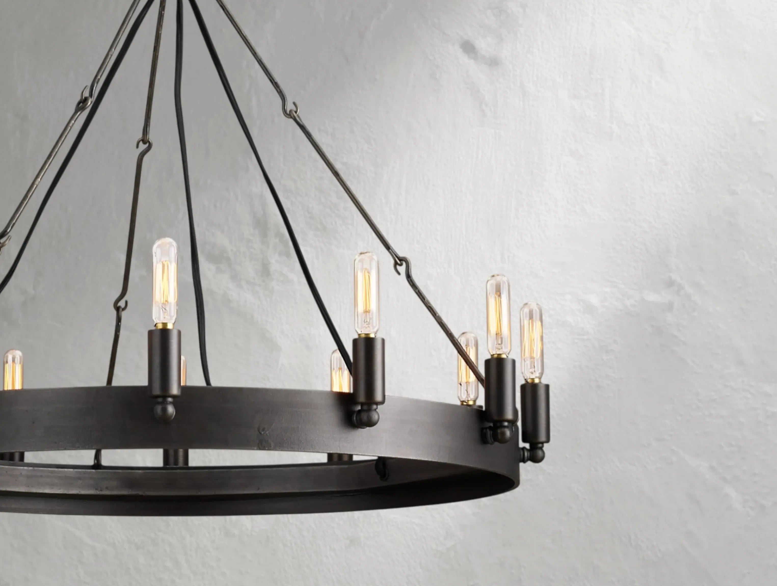 ForgeLine Vintage Filament Round Chandelier ZELNO LIGHTING