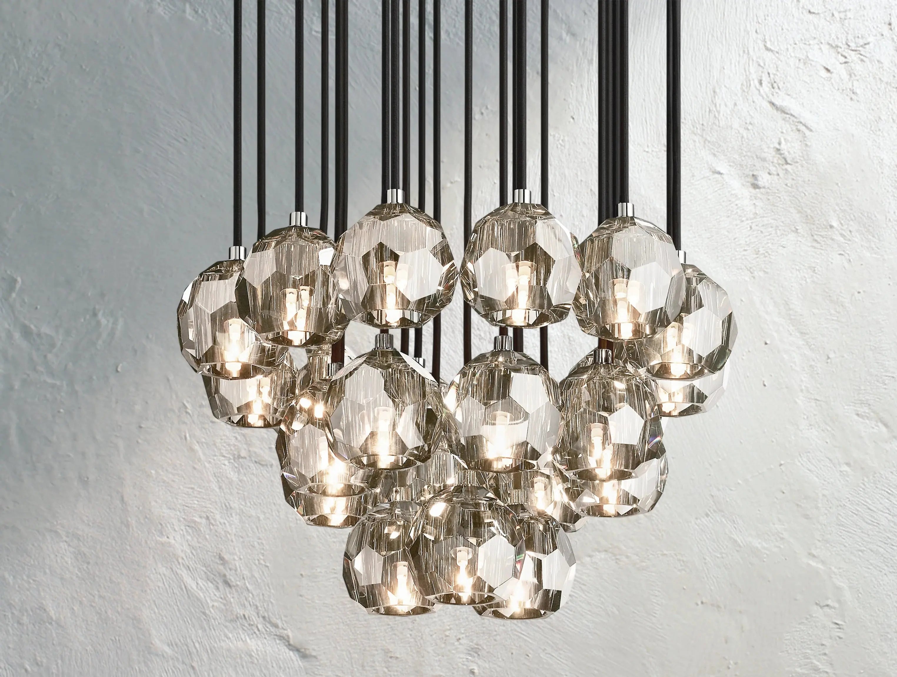 Orbital Cristal Glass Round Cluster Chandelier ZELNO LIGHTING