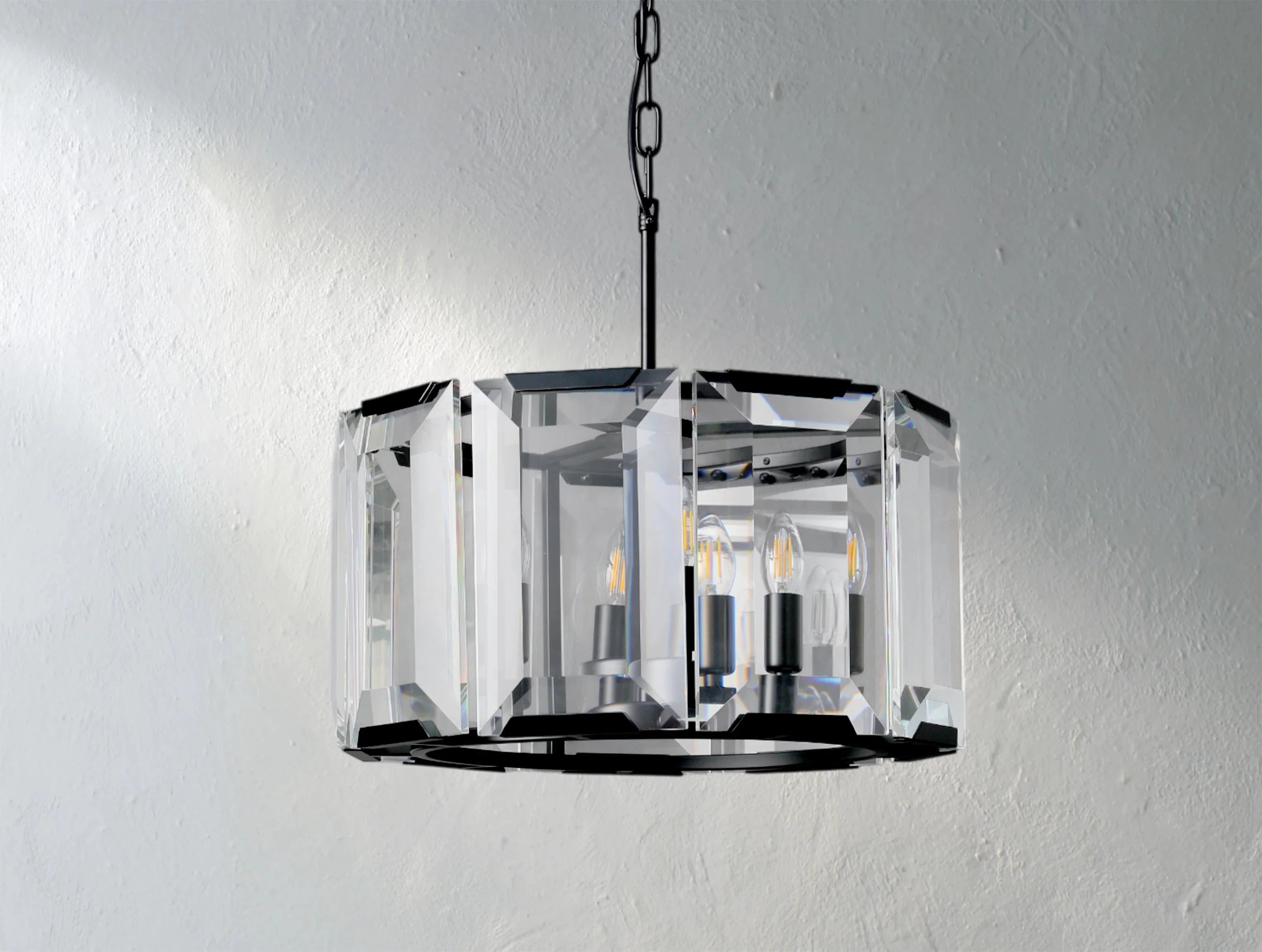 Valonne Crystal Round Chandelier ZELNO LIGHTING