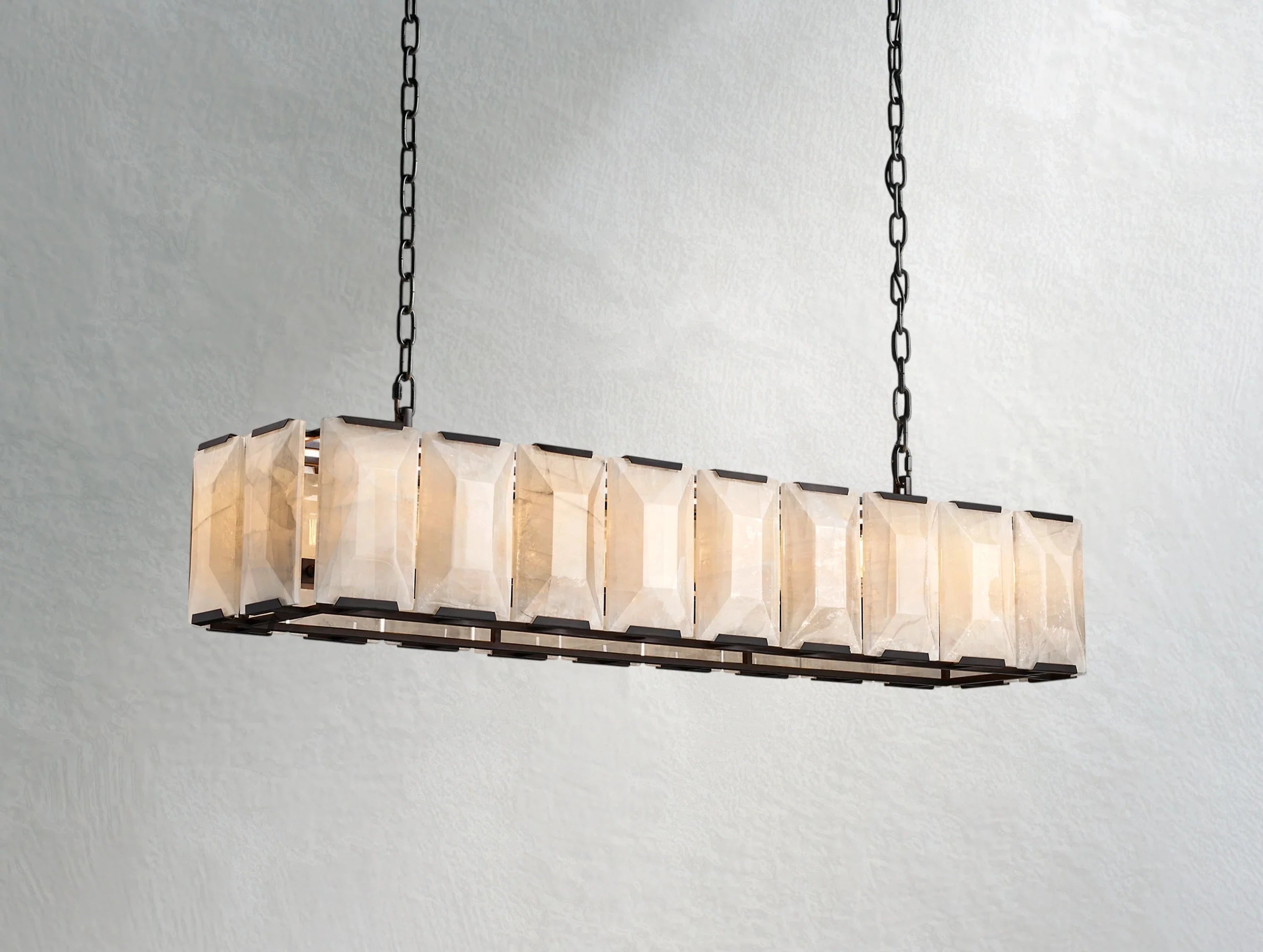 Valonne Calcite Rectangular Chandelier ZELNO LIGHTING