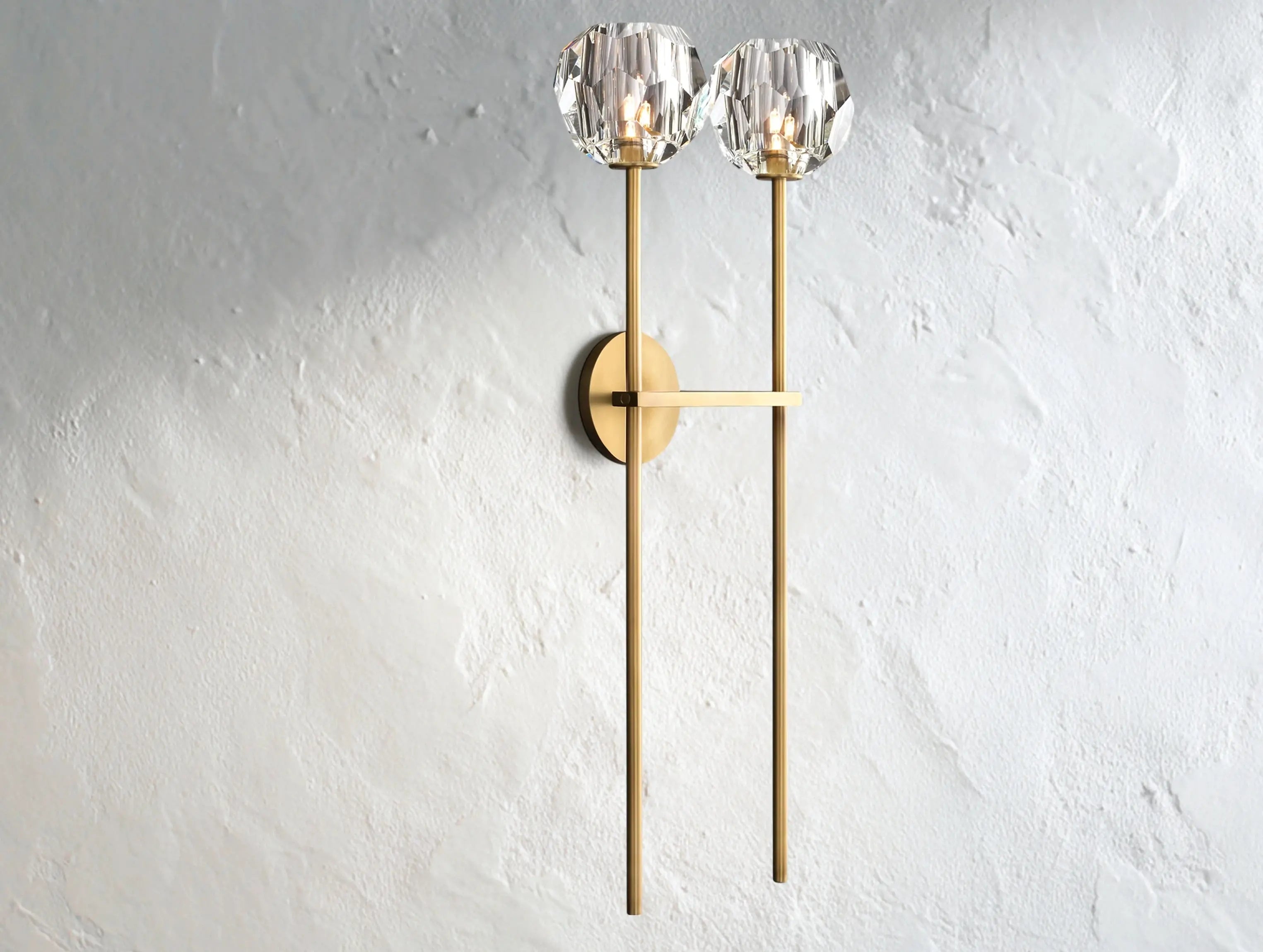 Orbital Cristal Glass Grand Double Sconce ZELNO LIGHTING