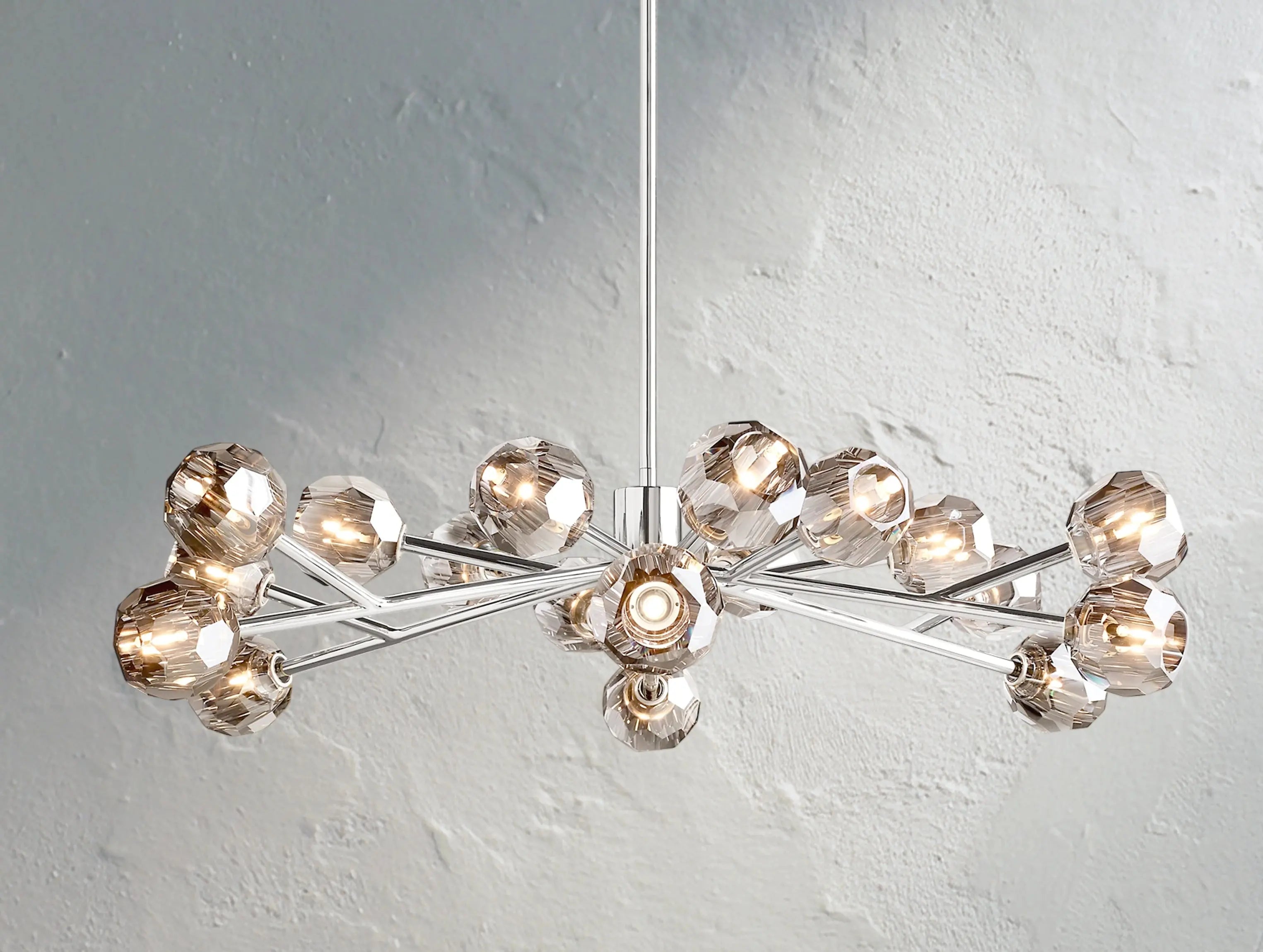 Orbital Cristal Glass Round Chandelier ZELNO LIGHTING