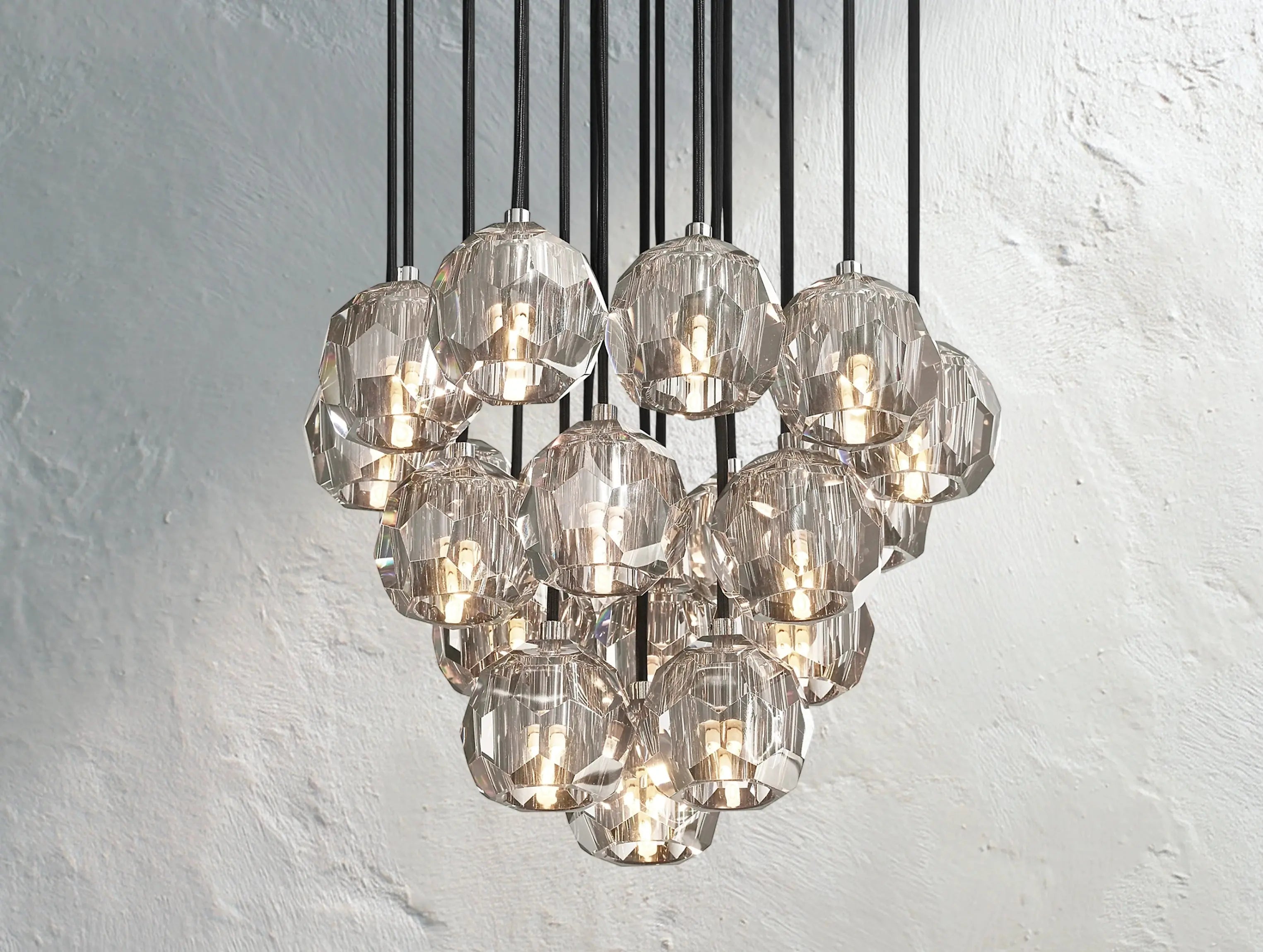 Orbital Cristal Glass Round Cluster Chandelier ZELNO LIGHTING