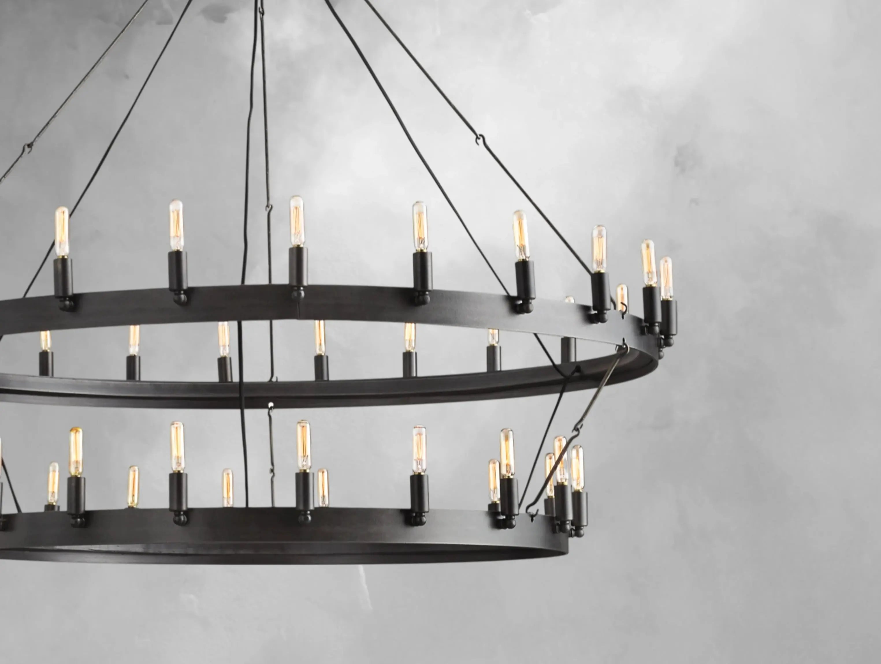 ForgeLine Vintage Filament Two-Tier Chandelier ZELNO LIGHTING