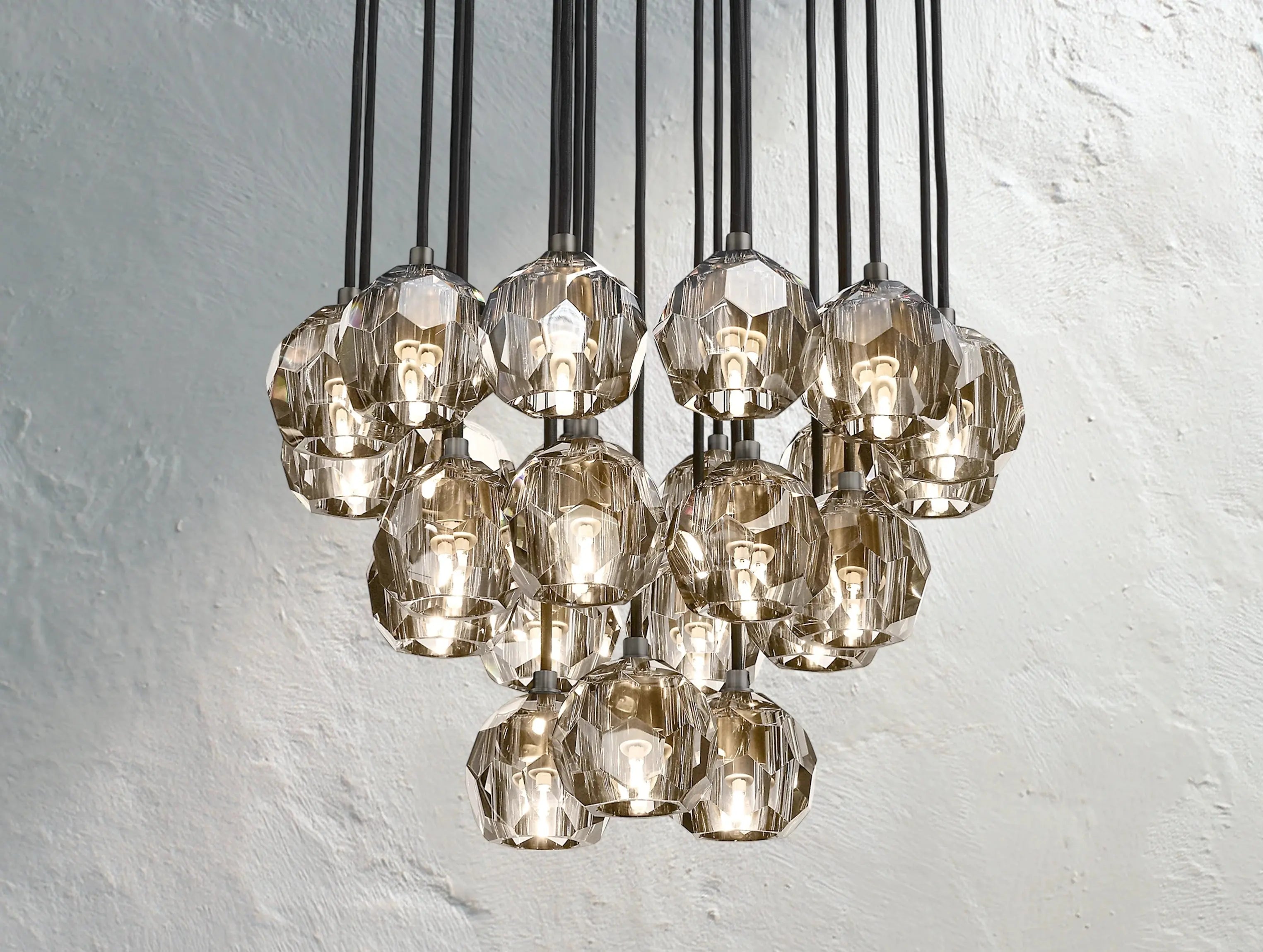 Orbital Cristal Glass Round Cluster Chandelier ZELNO LIGHTING