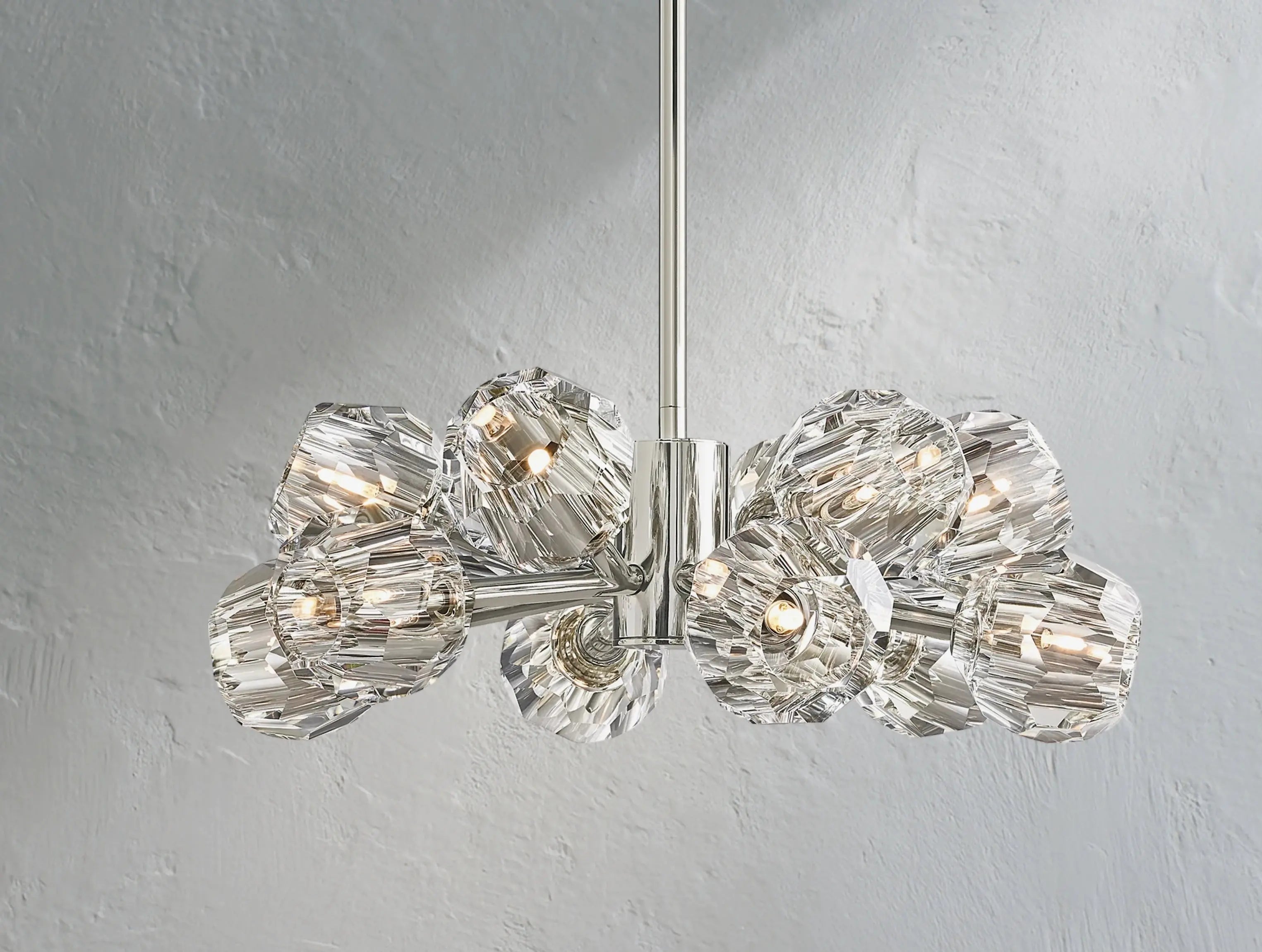 Orbital Cristal Glass Round Chandelier ZELNO LIGHTING