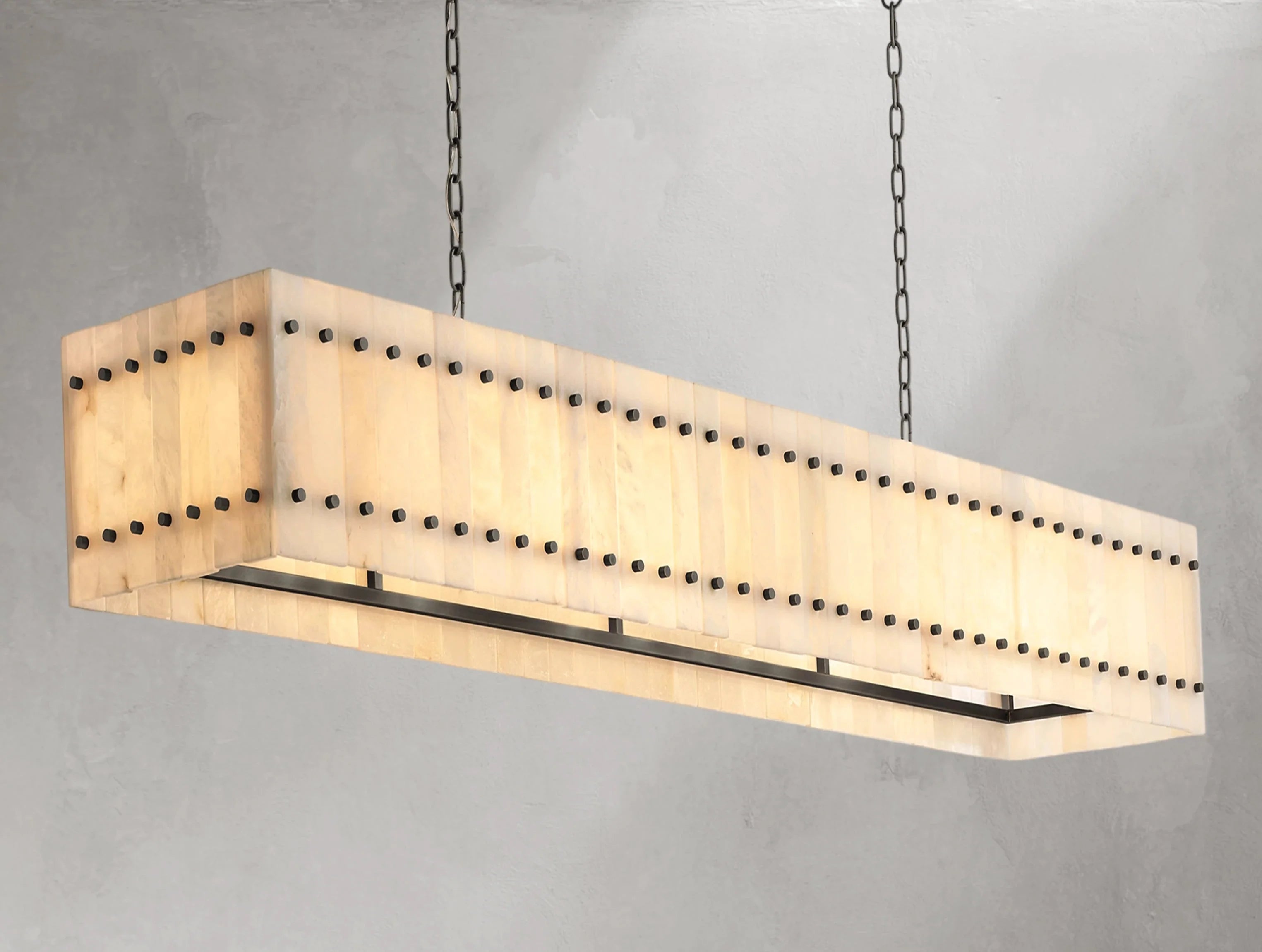 Royce Alabaster Linear Chandelier ZELNO LIGHTING