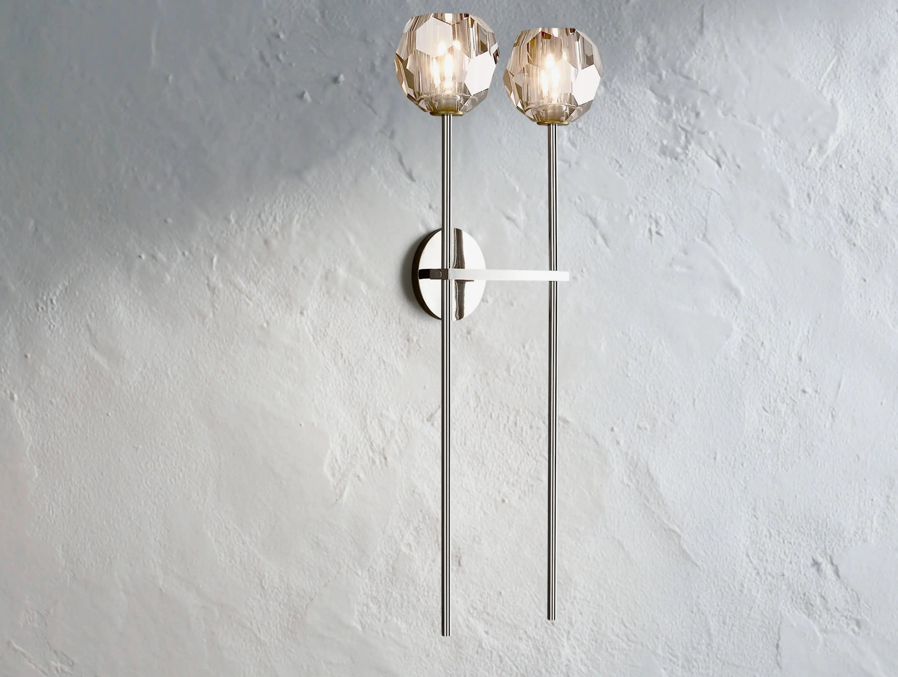 Orbital Cristal Glass Grand Double Sconce ZELNO LIGHTING