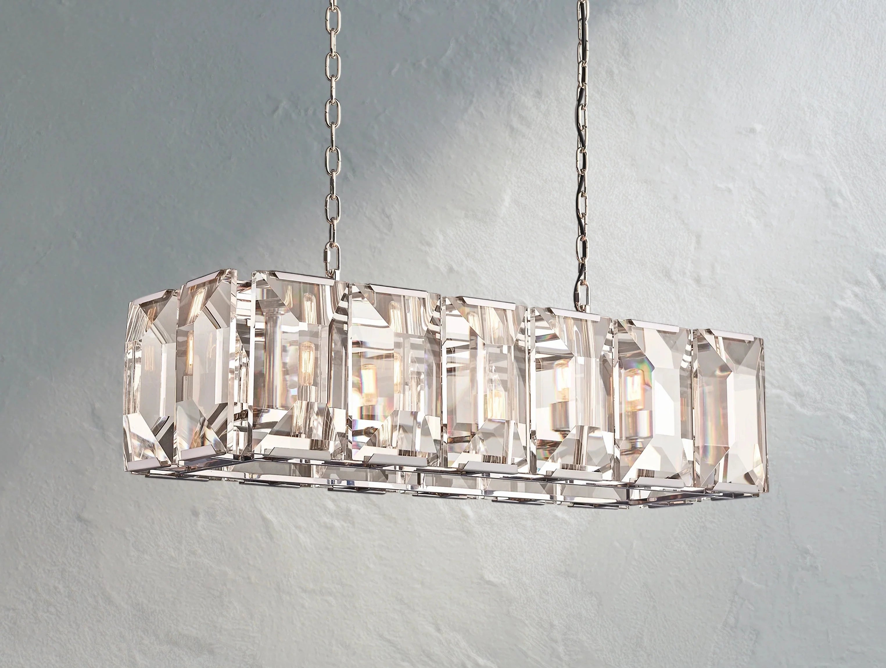 Valonne Crystal Rectangular Chandelier ZELNO LIGHTING