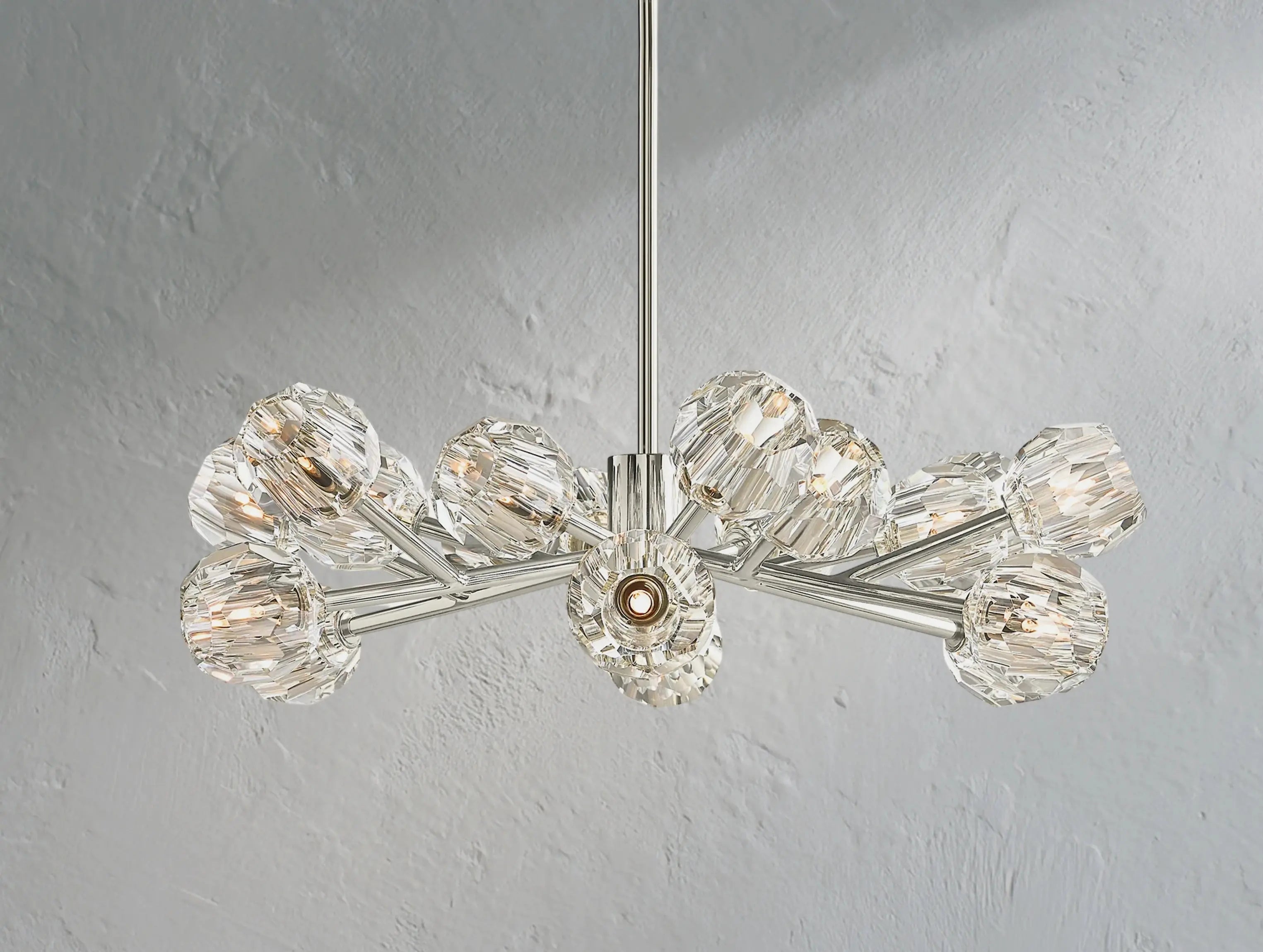Orbital Cristal Glass Round Chandelier ZELNO LIGHTING