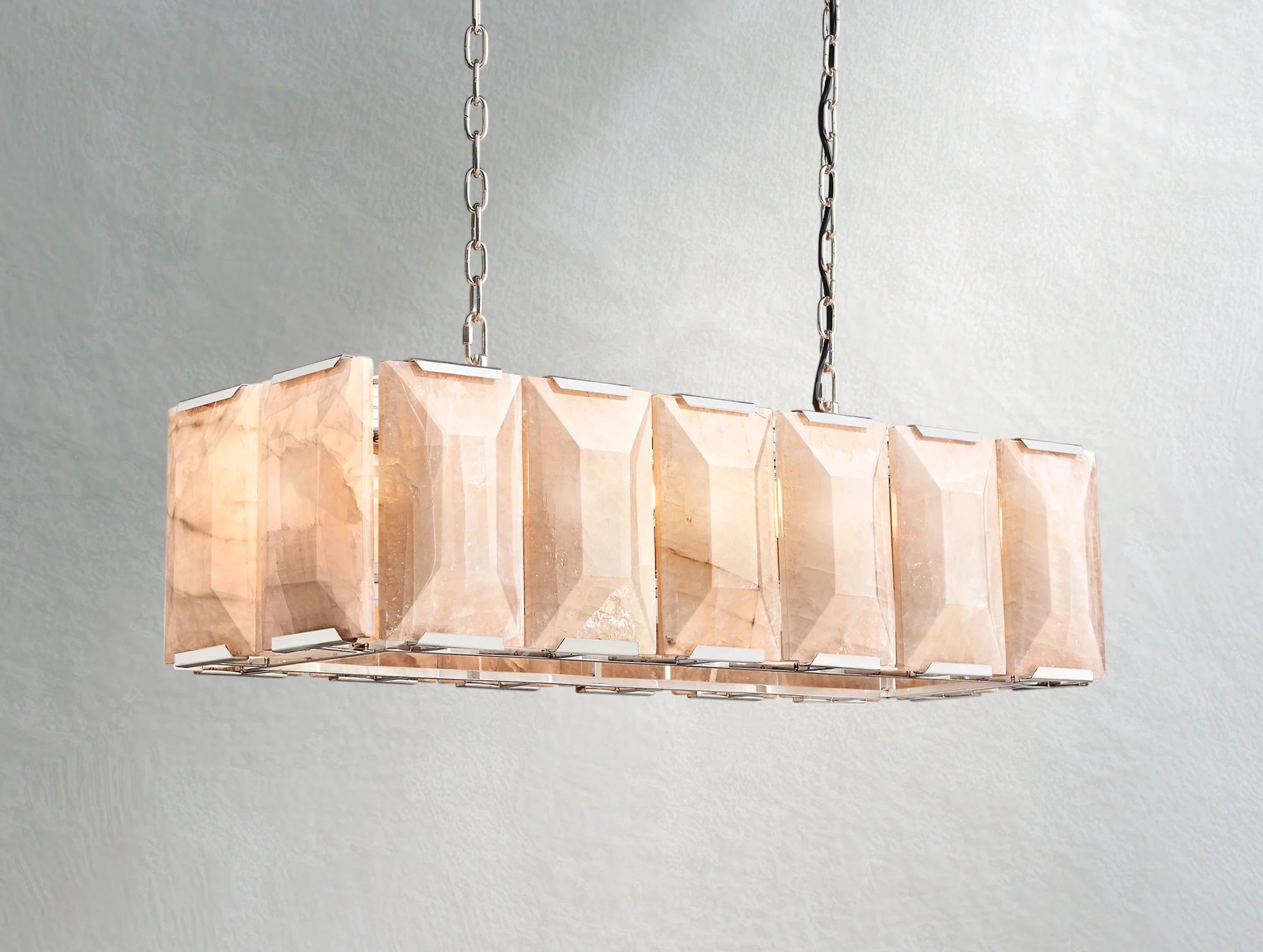 Valonne Calcite Rectangular Chandelier ZELNO LIGHTING