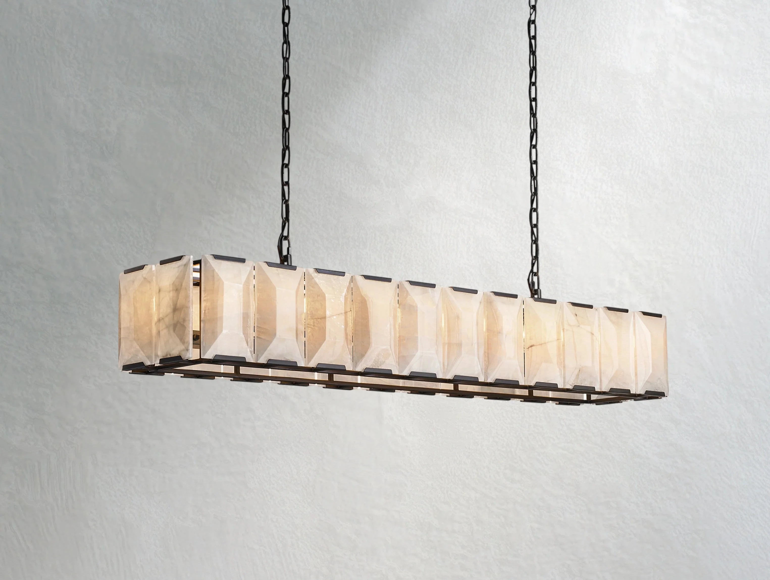 Valonne Calcite Rectangular Chandelier ZELNO LIGHTING