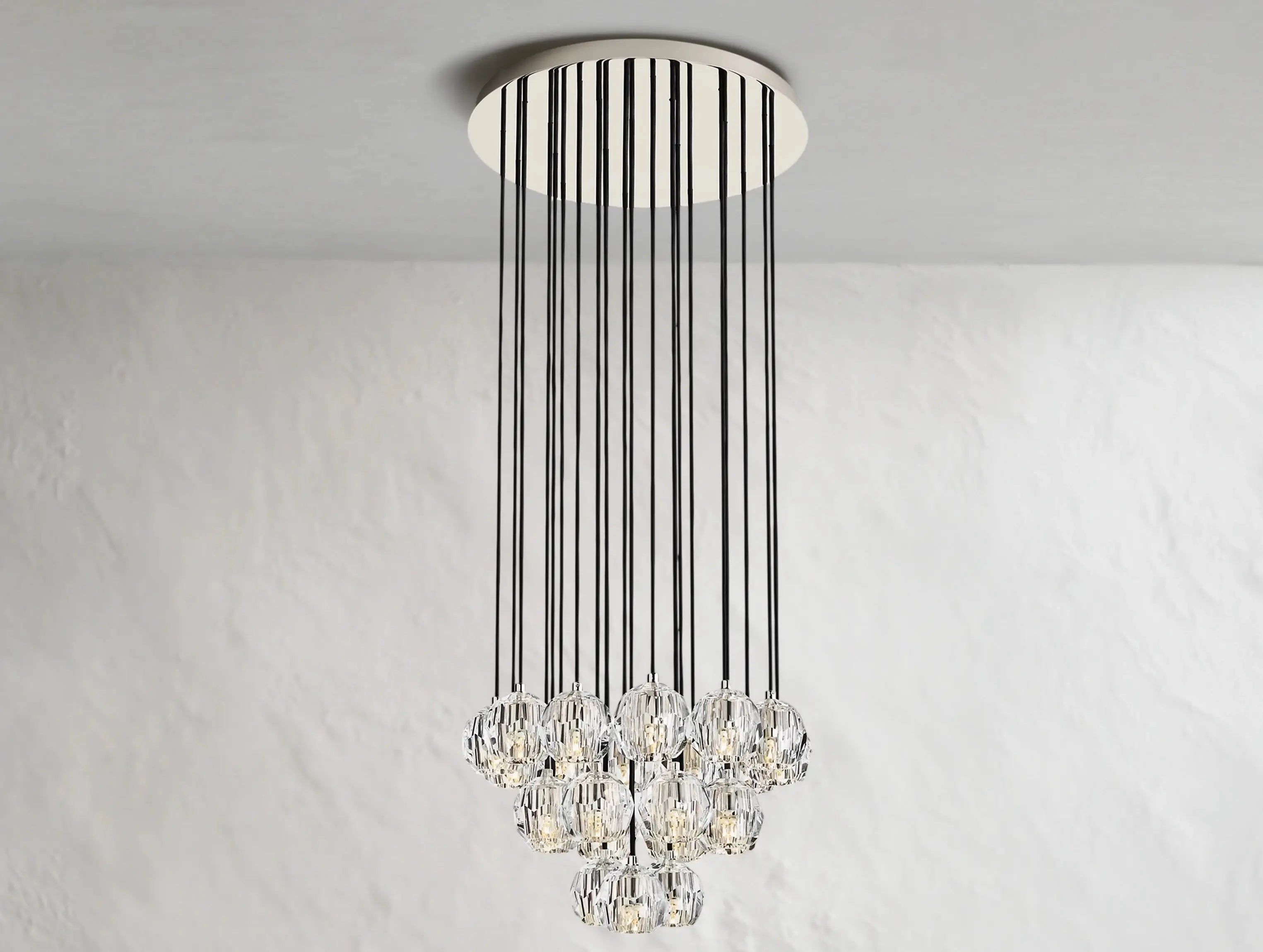 Orbital Cristal Glass Round Cluster Chandelier ZELNO LIGHTING