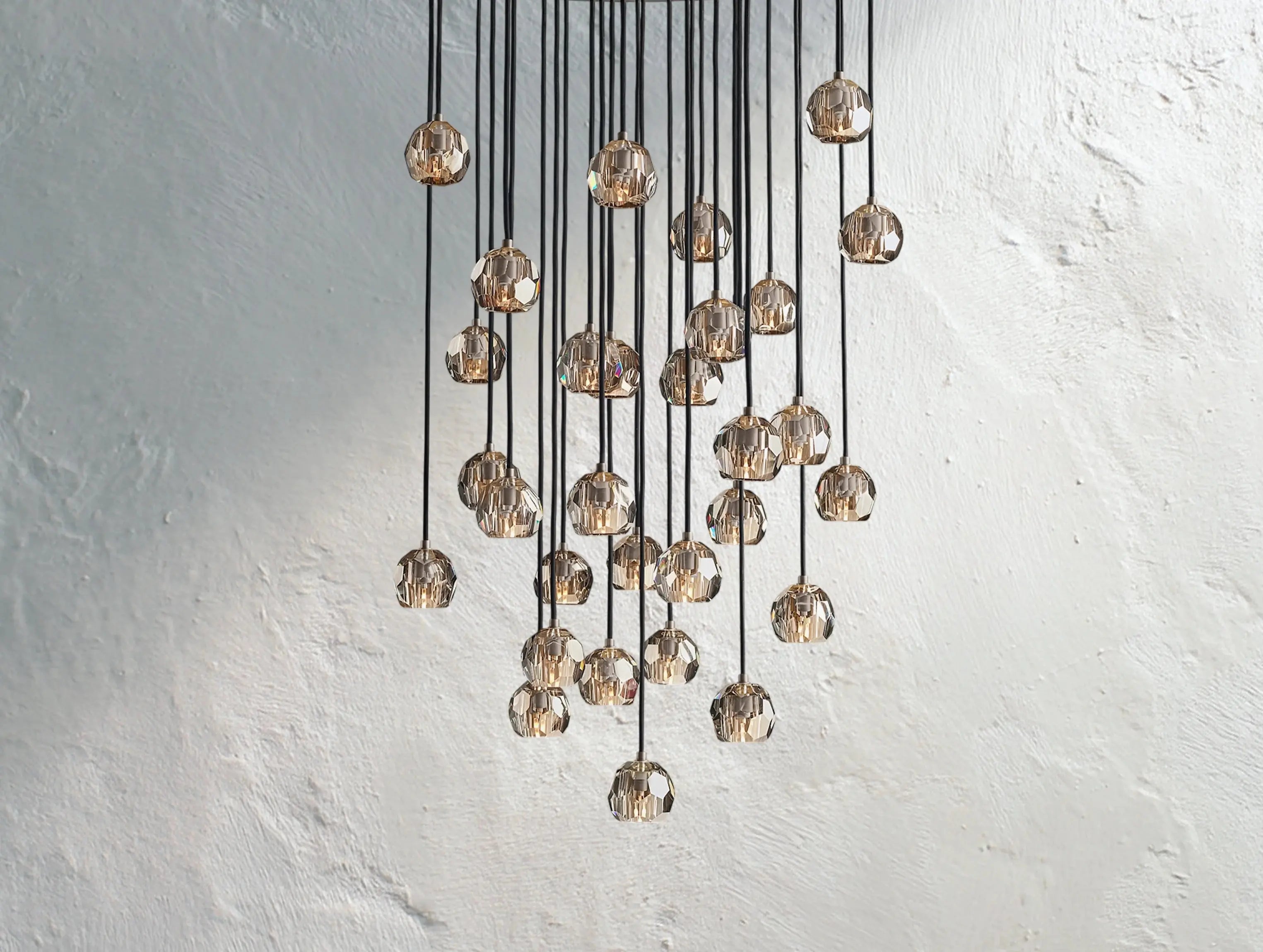 Orbital Cristal Glass Round Cluster Chandelier ZELNO LIGHTING