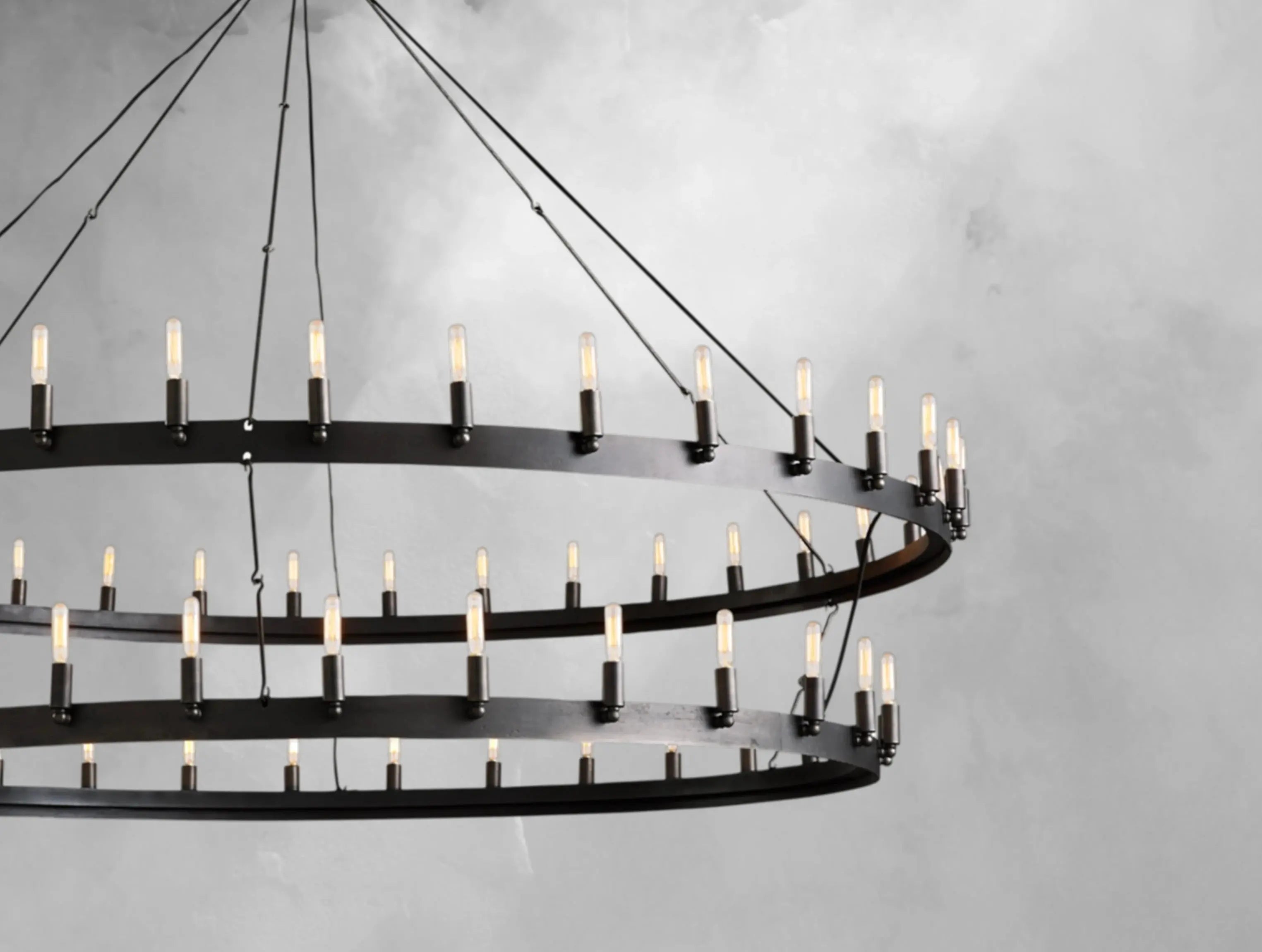 ForgeLine Vintage Filament Two-Tier Chandelier ZELNO LIGHTING