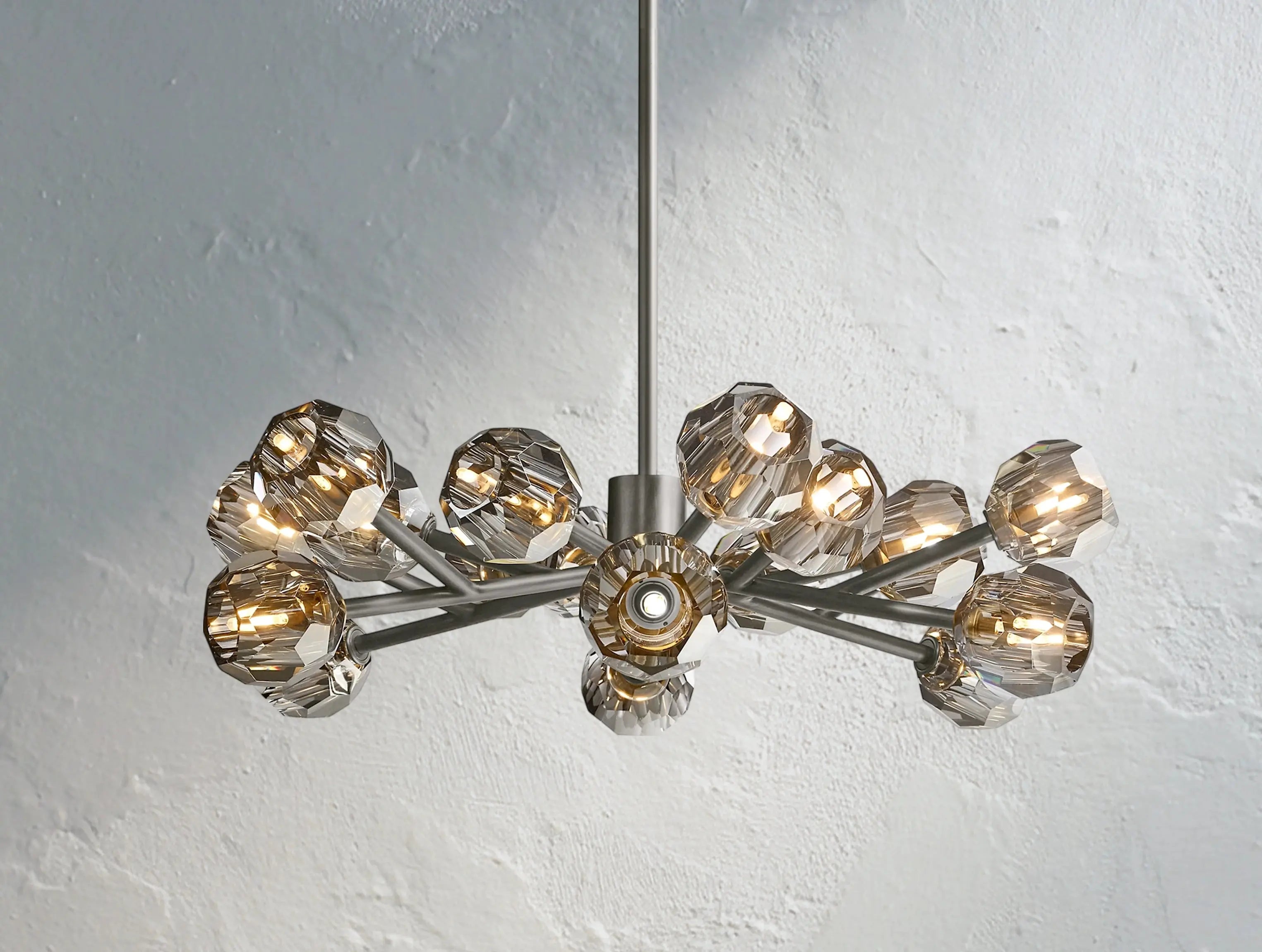 Orbital Cristal Glass Round Chandelier ZELNO LIGHTING