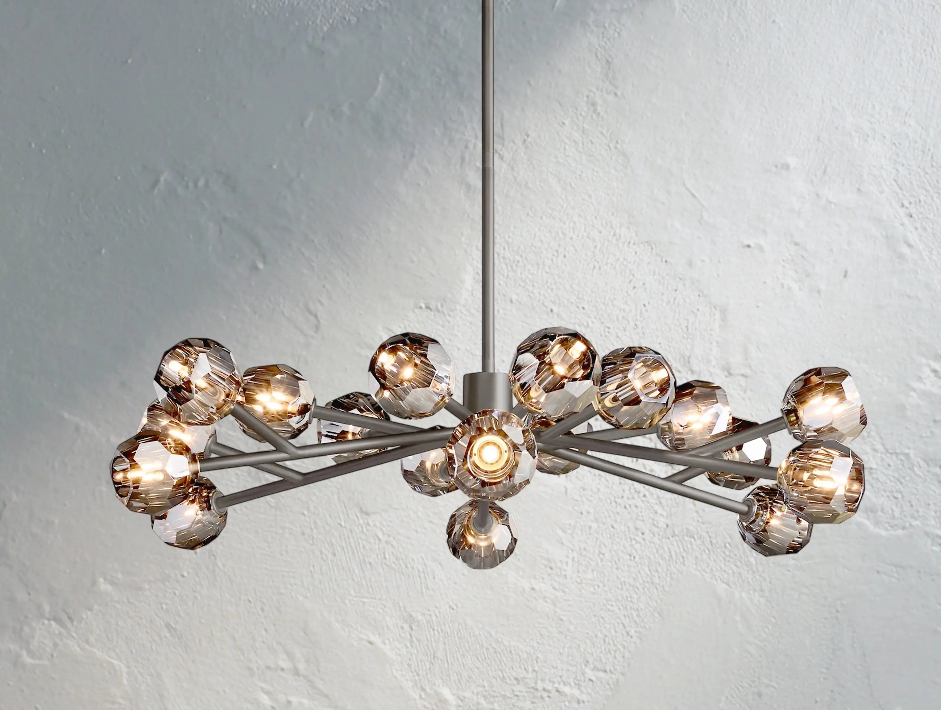Orbital Cristal Glass Round Chandelier ZELNO LIGHTING