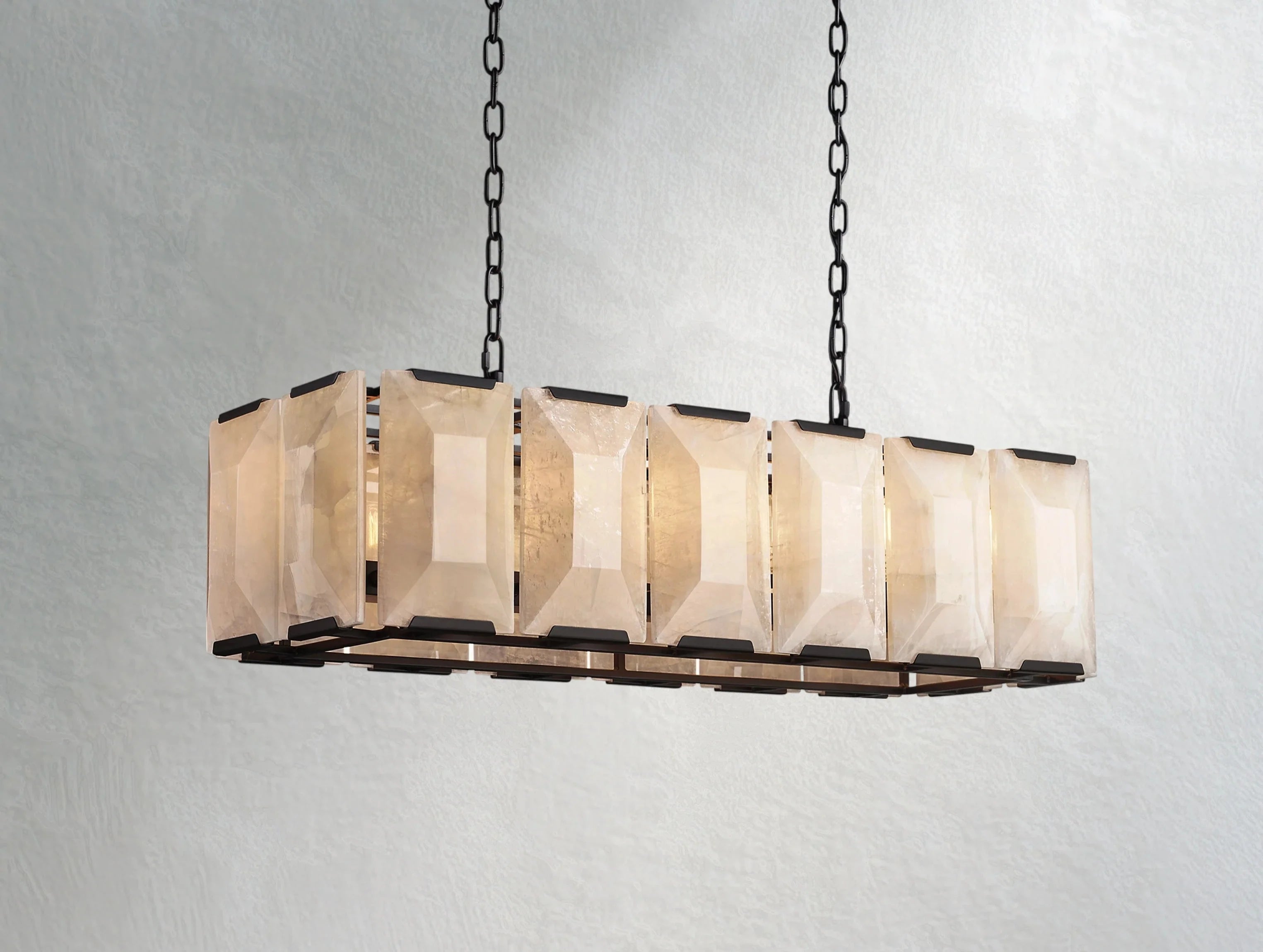 Valonne Calcite Rectangular Chandelier ZELNO LIGHTING
