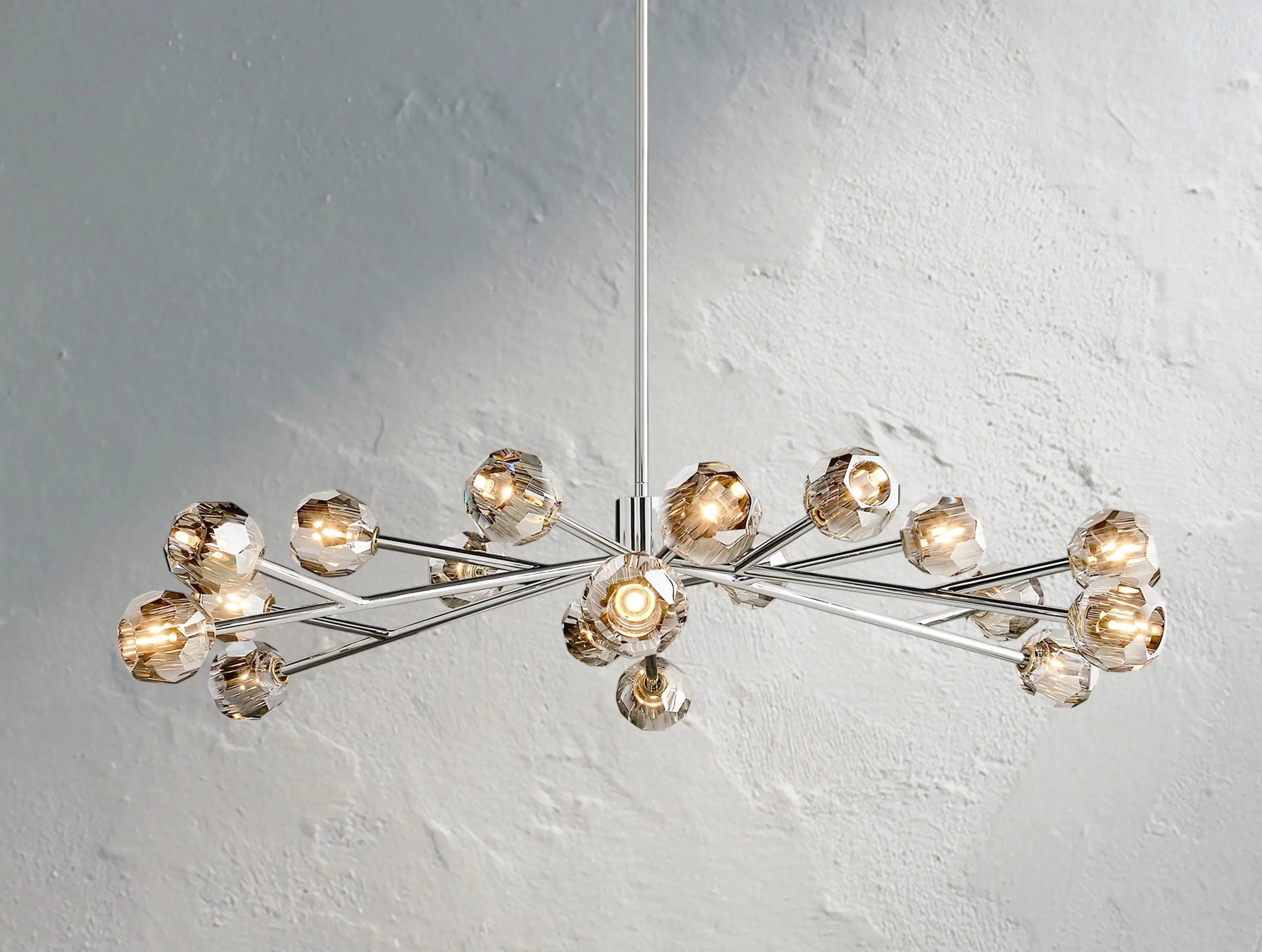 Orbital Cristal Glass Round Chandelier ZELNO LIGHTING