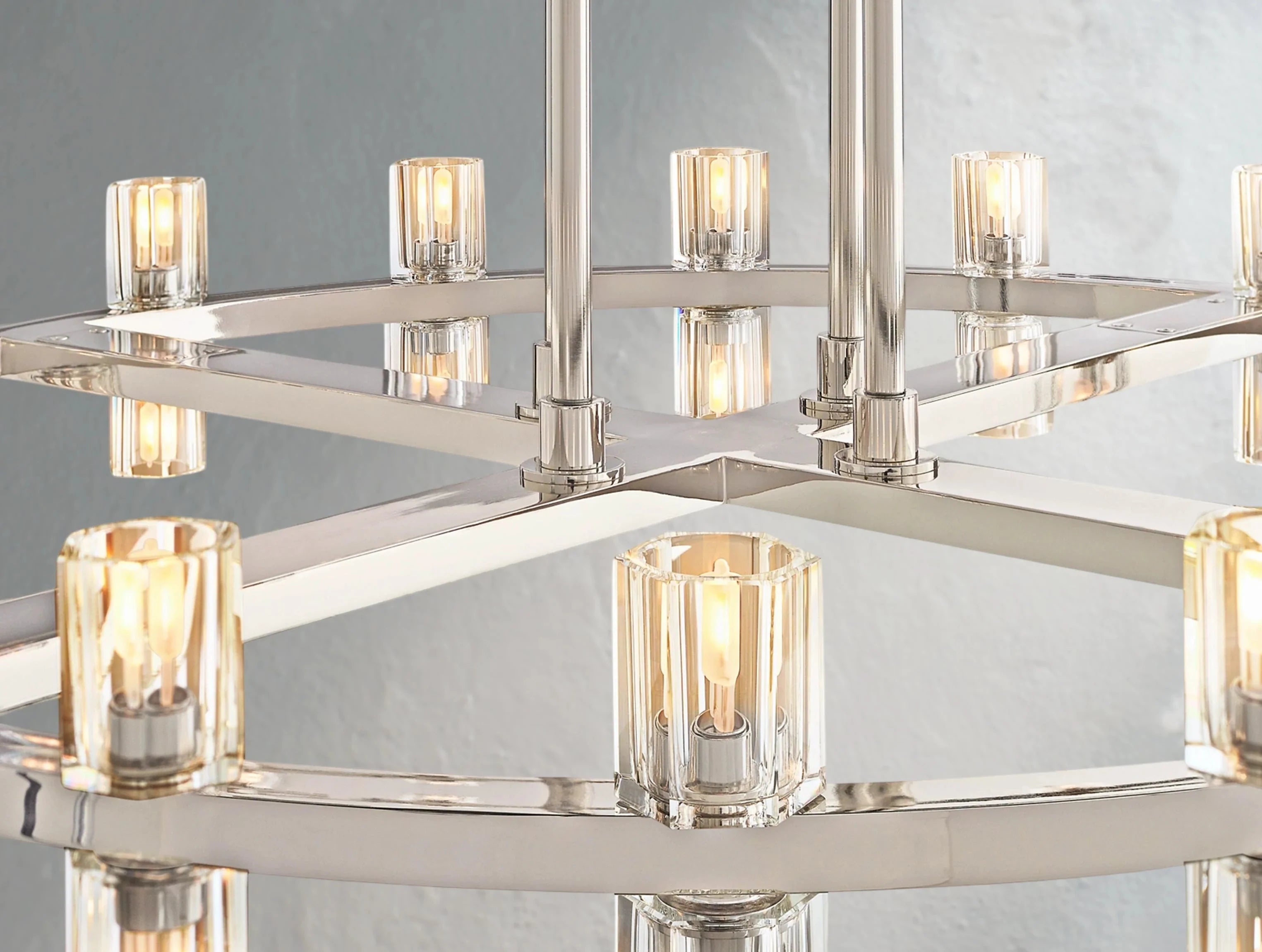 Gearra LED Round Two-Tier Chandelier ZELNO LIGHTING
