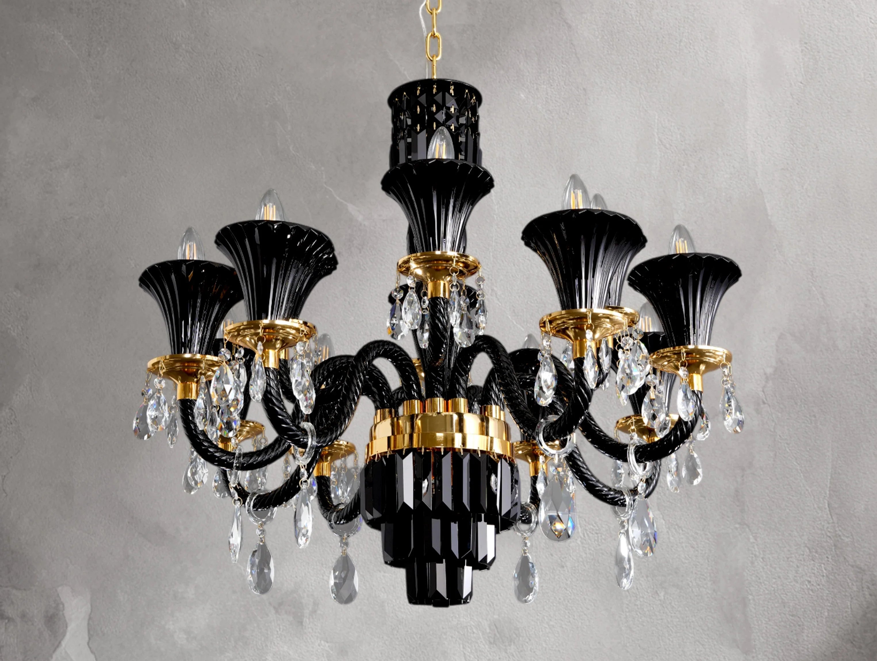 Notiasus Glass Round Chandelier ZELNO LIGHTING