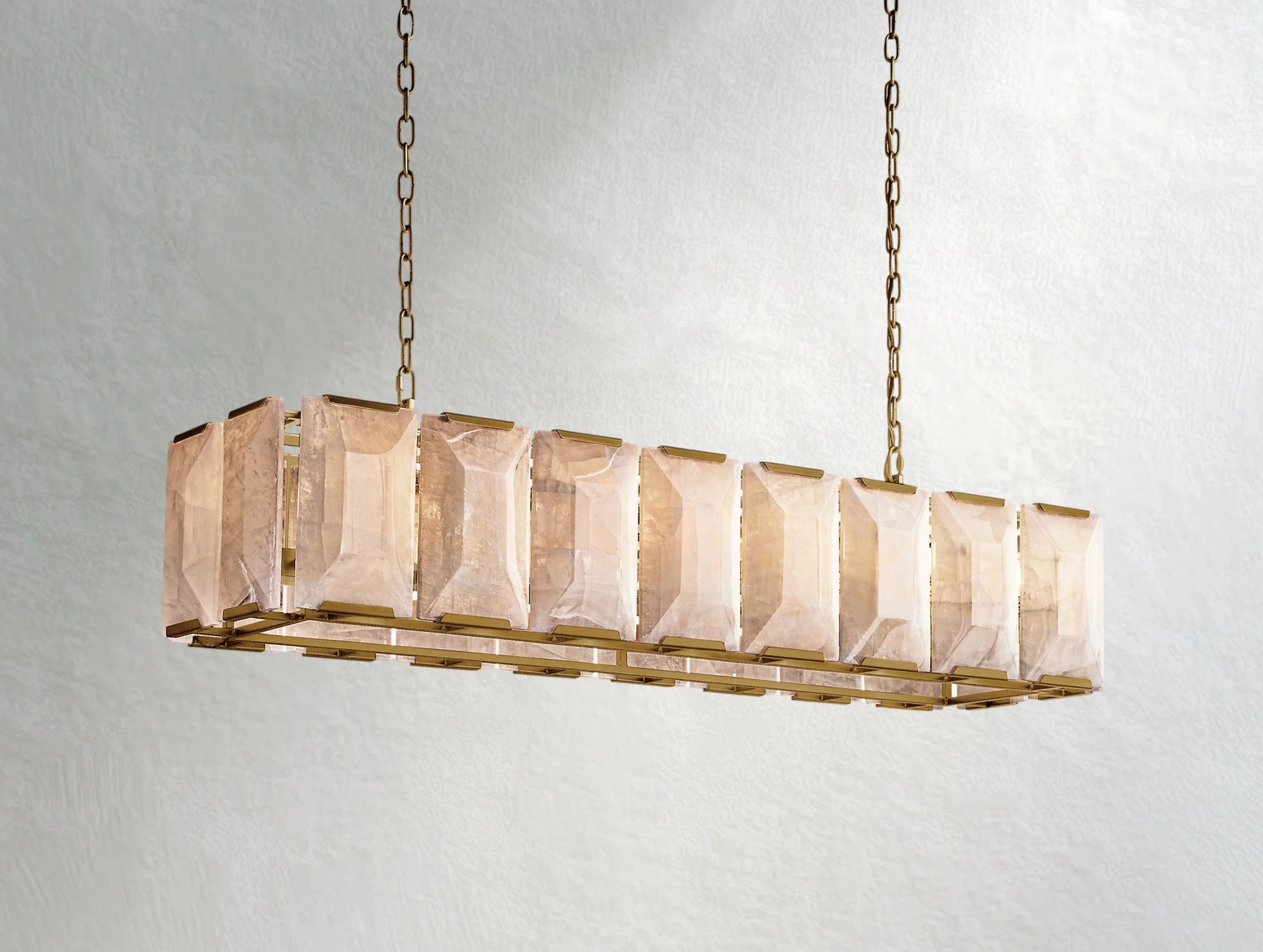 Valonne Calcite Rectangular Chandelier ZELNO LIGHTING