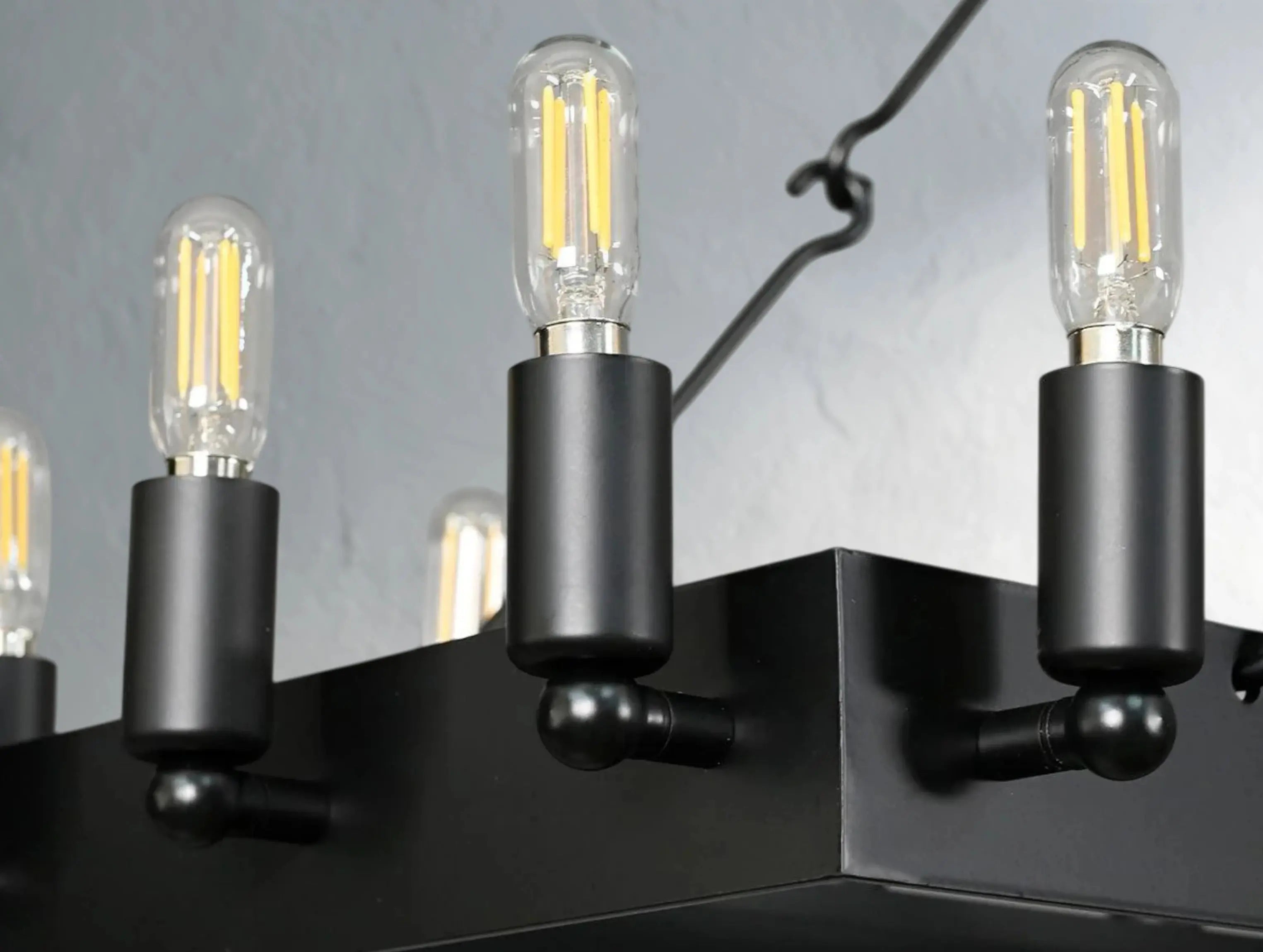ForgeLine Vintage Filament Rectangular Chandelier ZELNO LIGHTING
