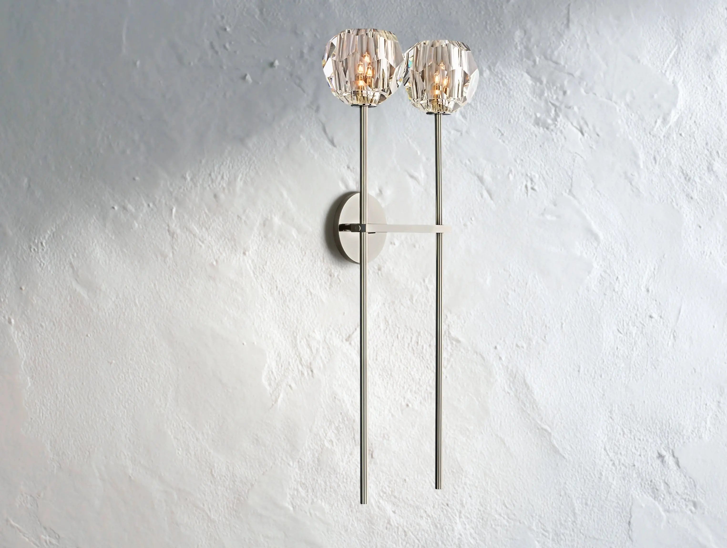 Orbital Cristal Glass Grand Double Sconce ZELNO LIGHTING