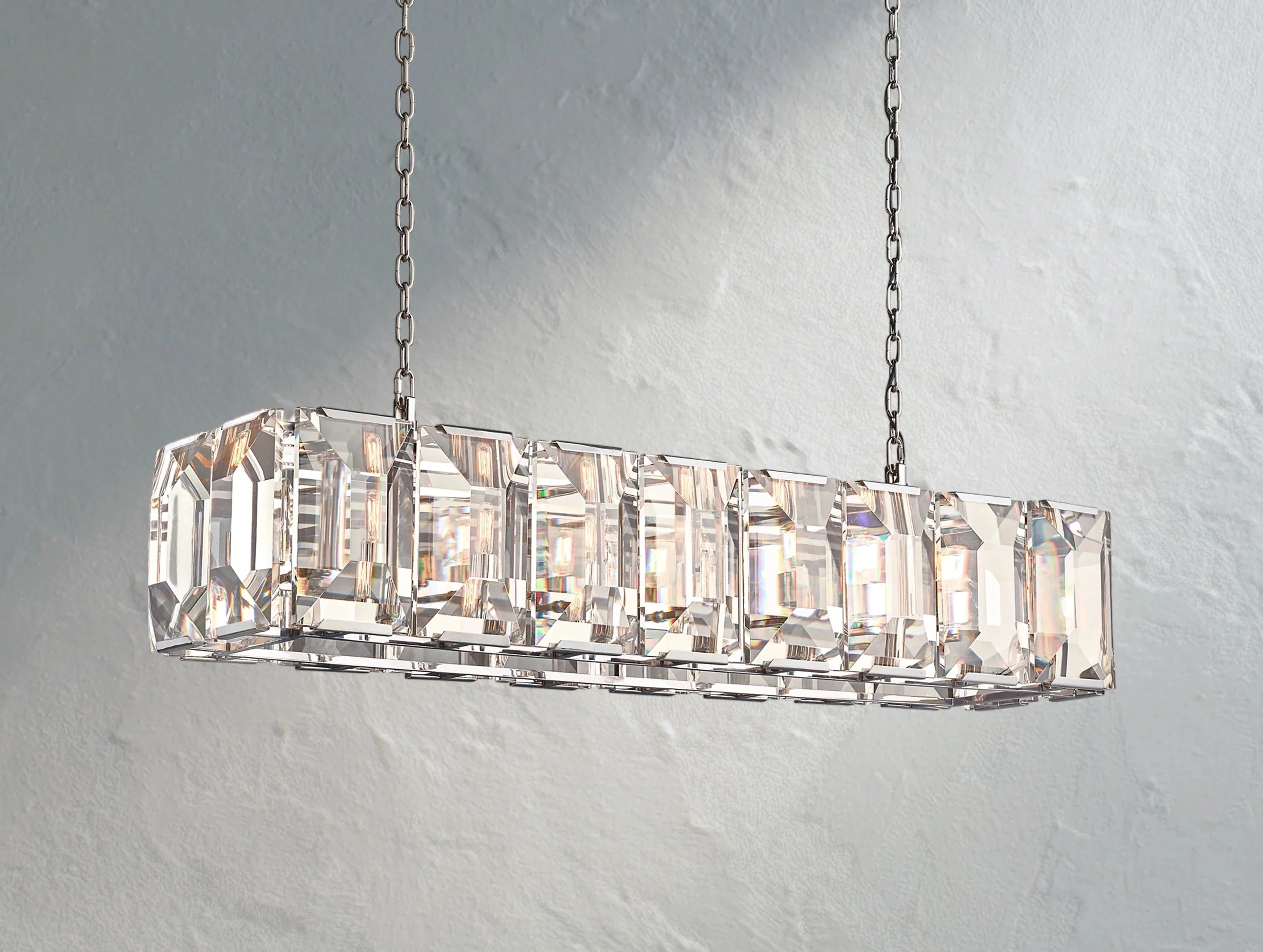Valonne Crystal Rectangular Chandelier ZELNO LIGHTING