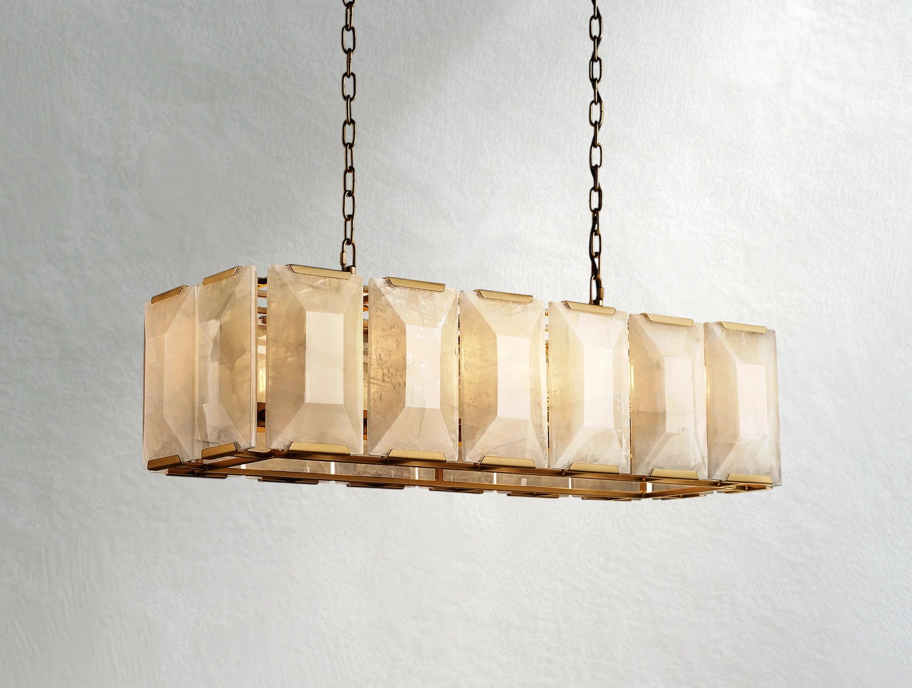 Valonne Calcite Rectangular Chandelier ZELNO LIGHTING