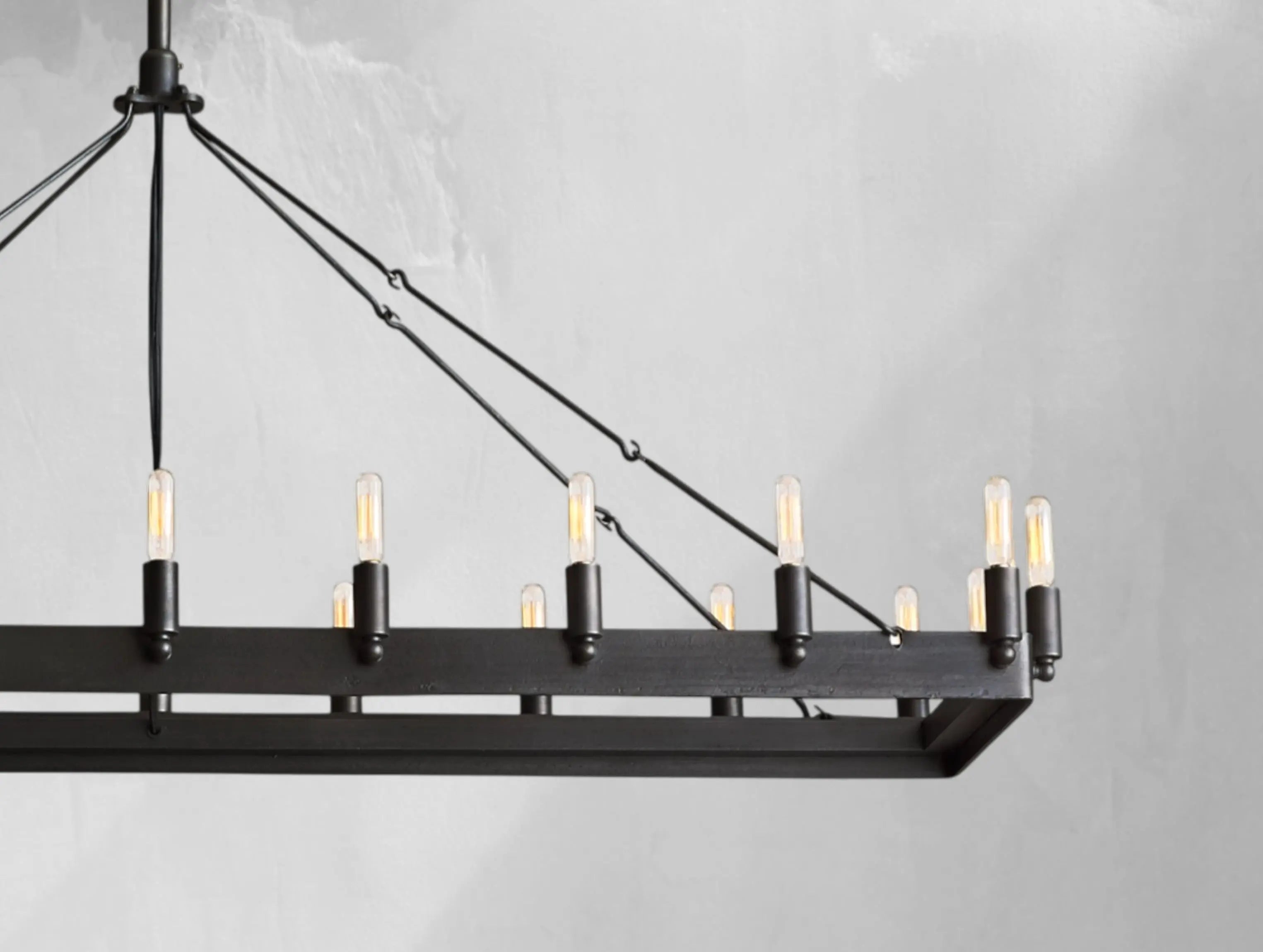 ForgeLine Vintage Filament Rectangular Chandelier ZELNO LIGHTING