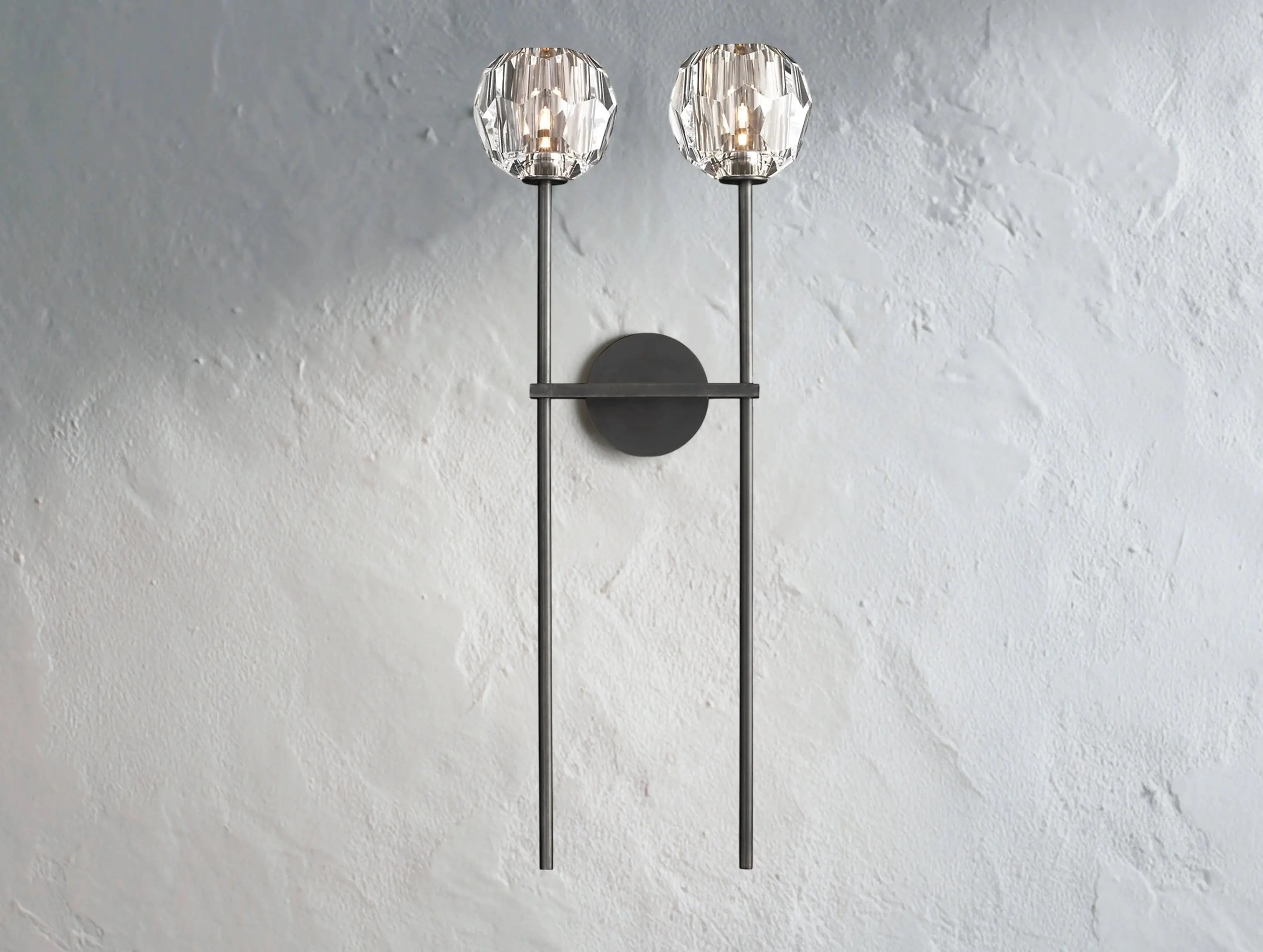 Orbital Cristal Glass Grand Double Sconce ZELNO LIGHTING