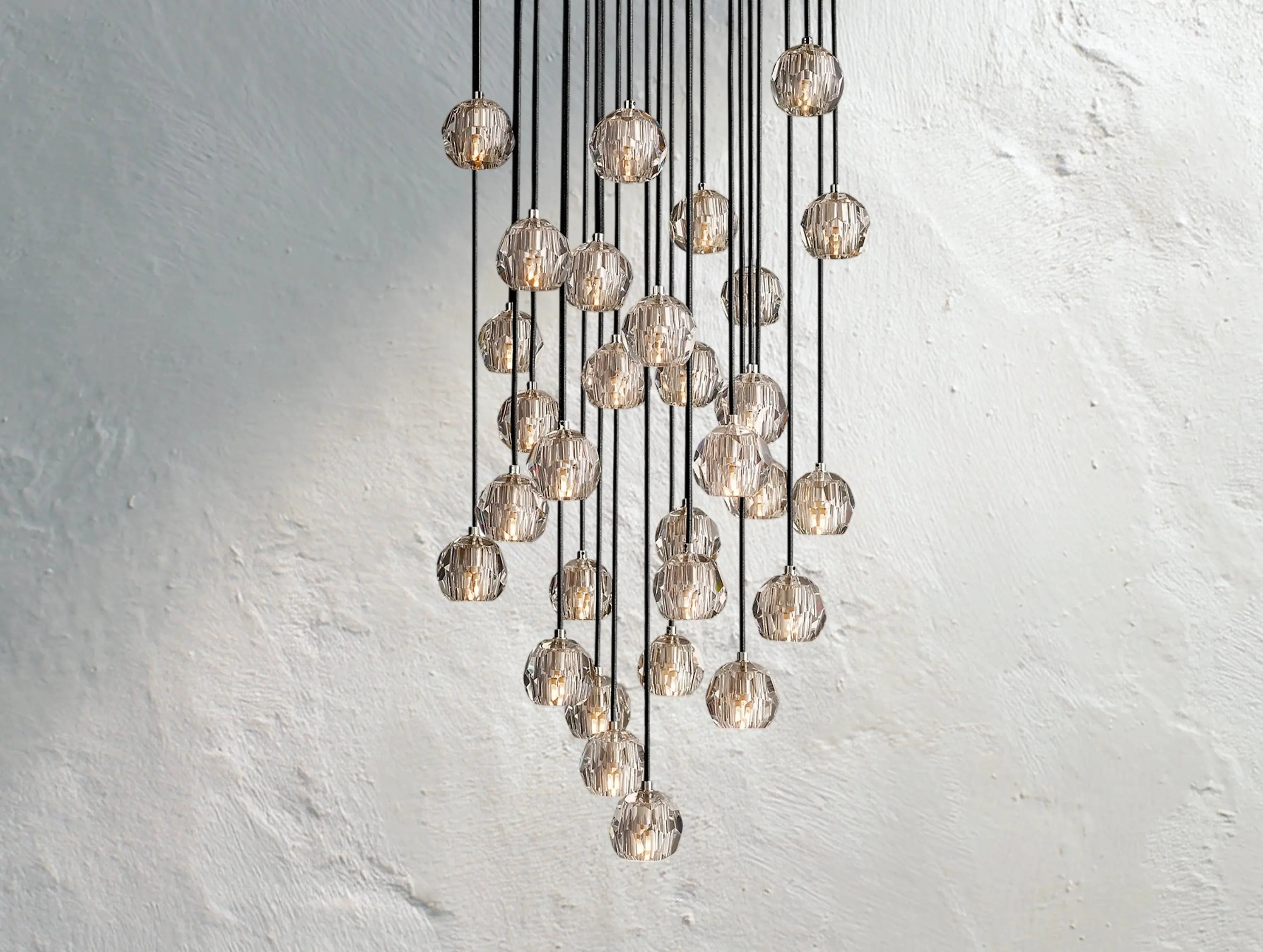 Orbital Cristal Glass Round Cluster Chandelier ZELNO LIGHTING