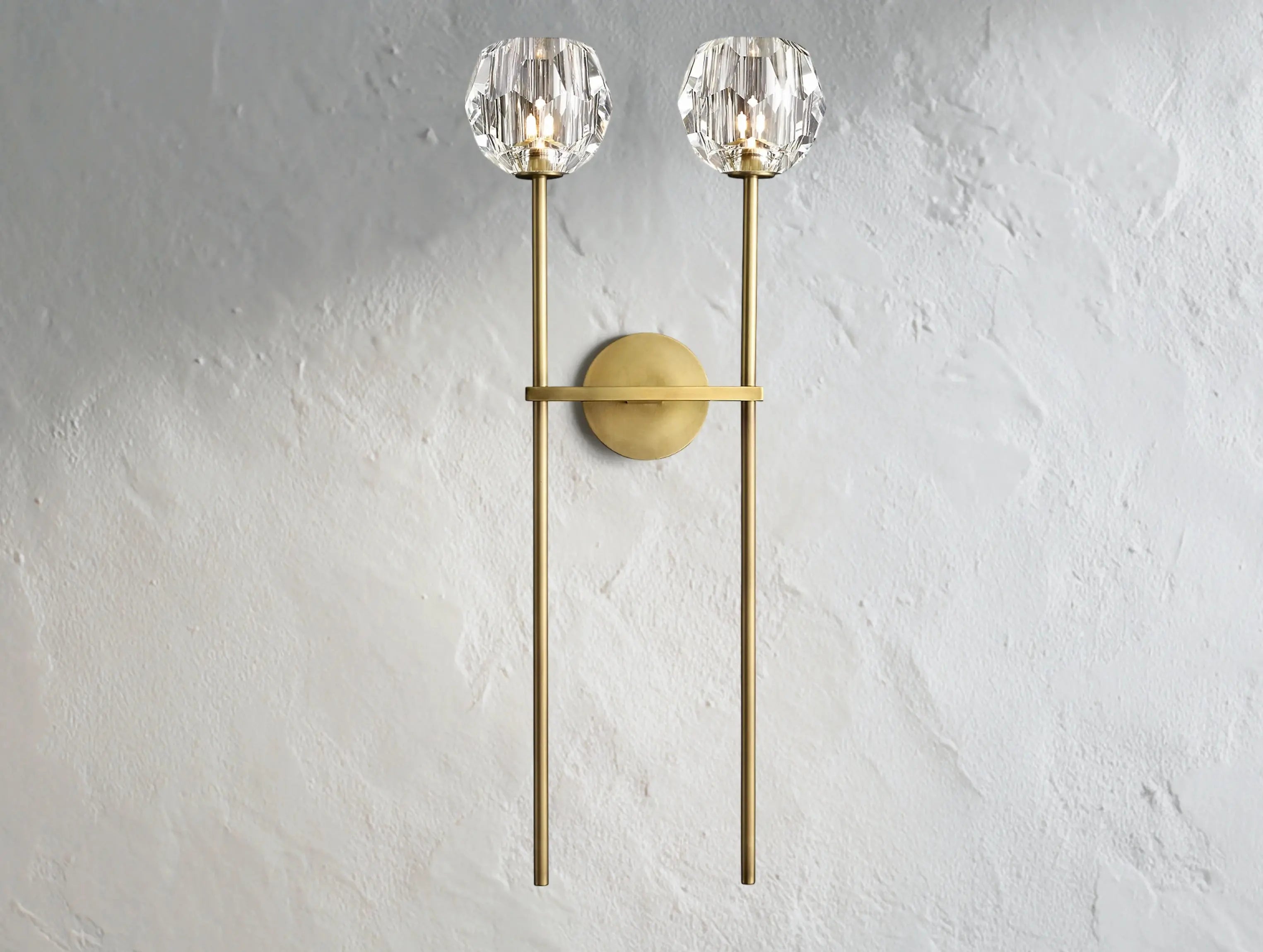 Orbital Cristal Glass Grand Double Sconce ZELNO LIGHTING