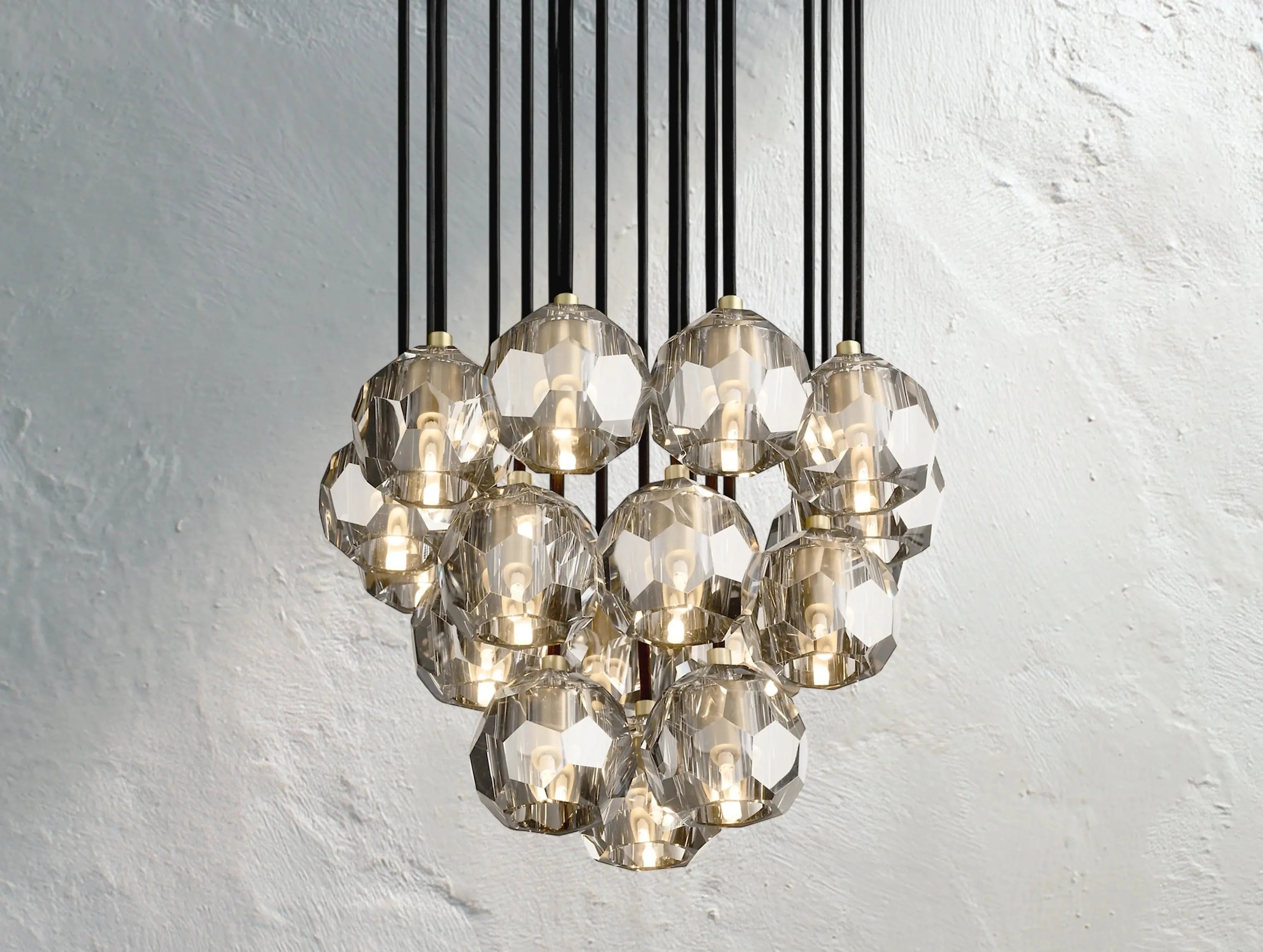 Orbital Cristal Glass Round Cluster Chandelier ZELNO LIGHTING
