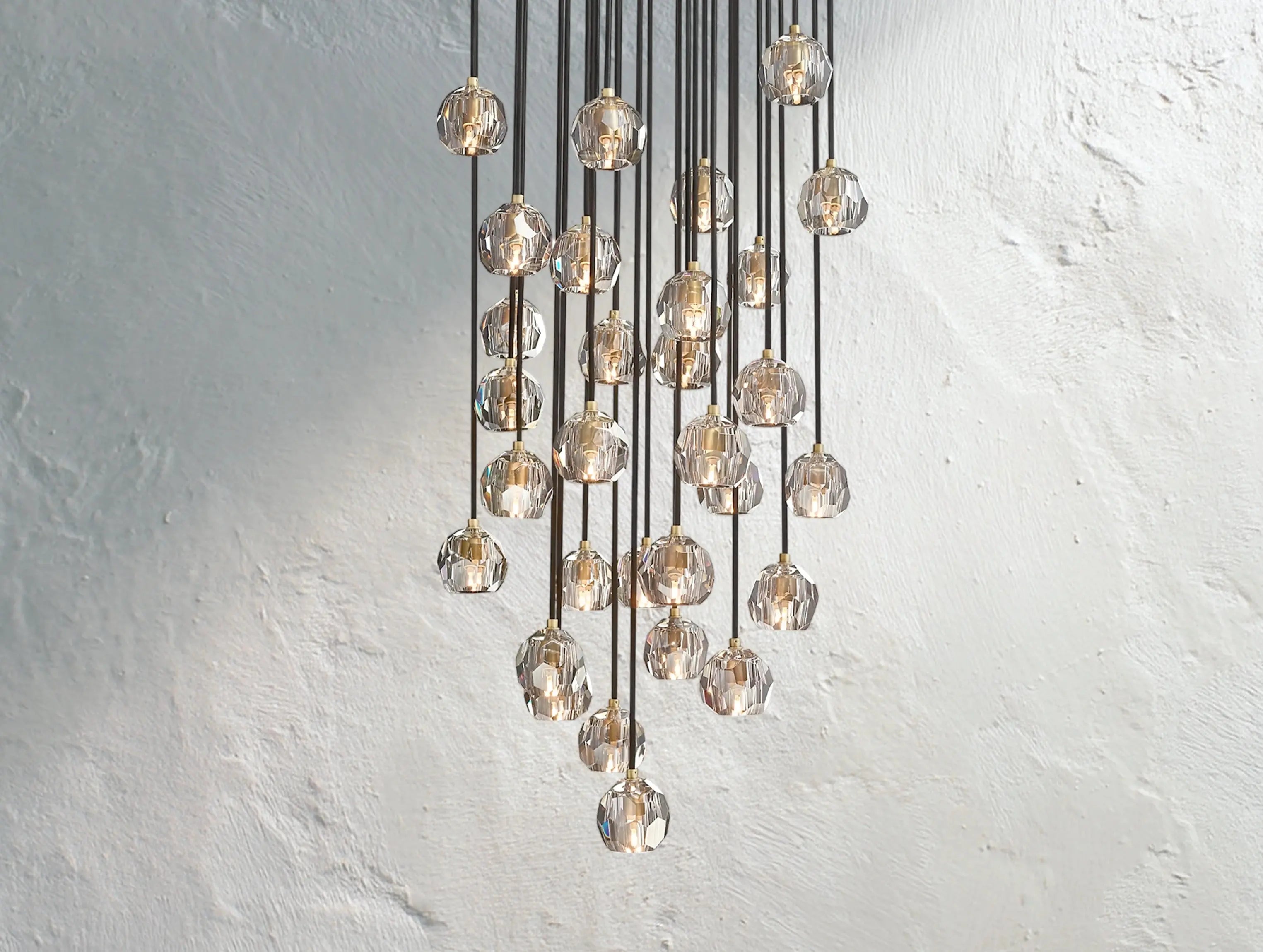 Orbital Cristal Glass Round Cluster Chandelier ZELNO LIGHTING
