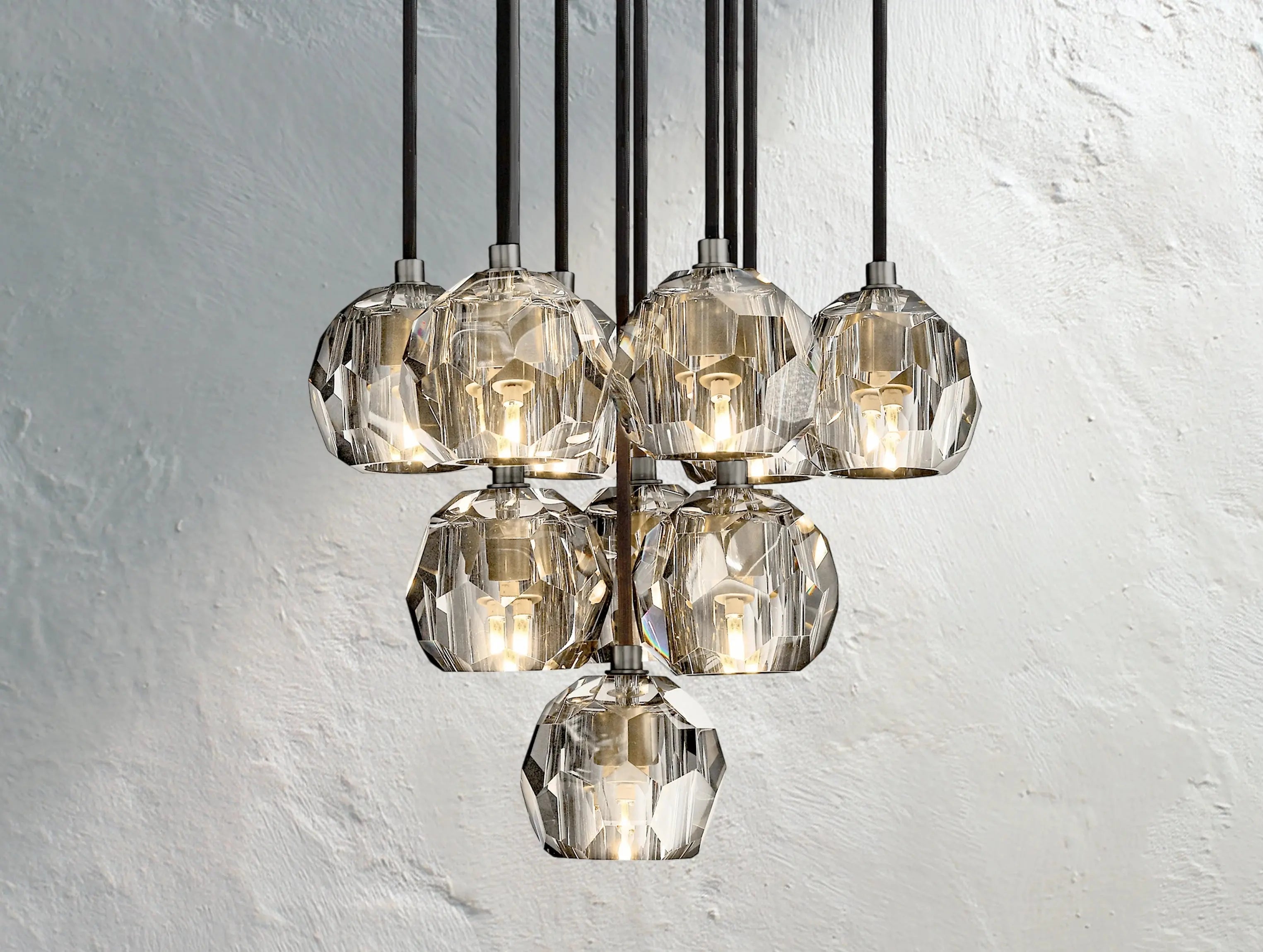 Orbital Cristal Glass Round Cluster Chandelier ZELNO LIGHTING