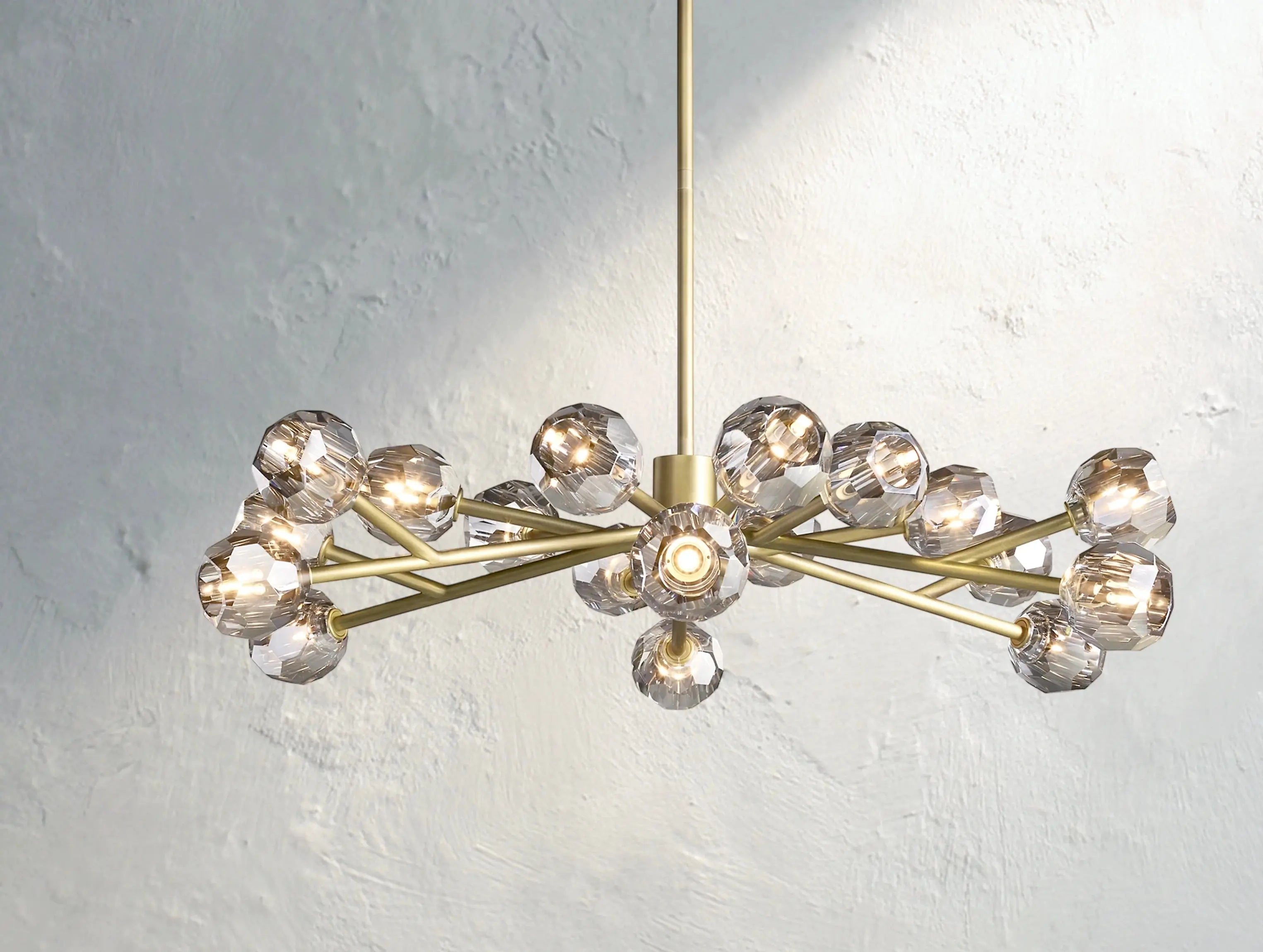 Orbital Cristal Glass Round Chandelier ZELNO LIGHTING