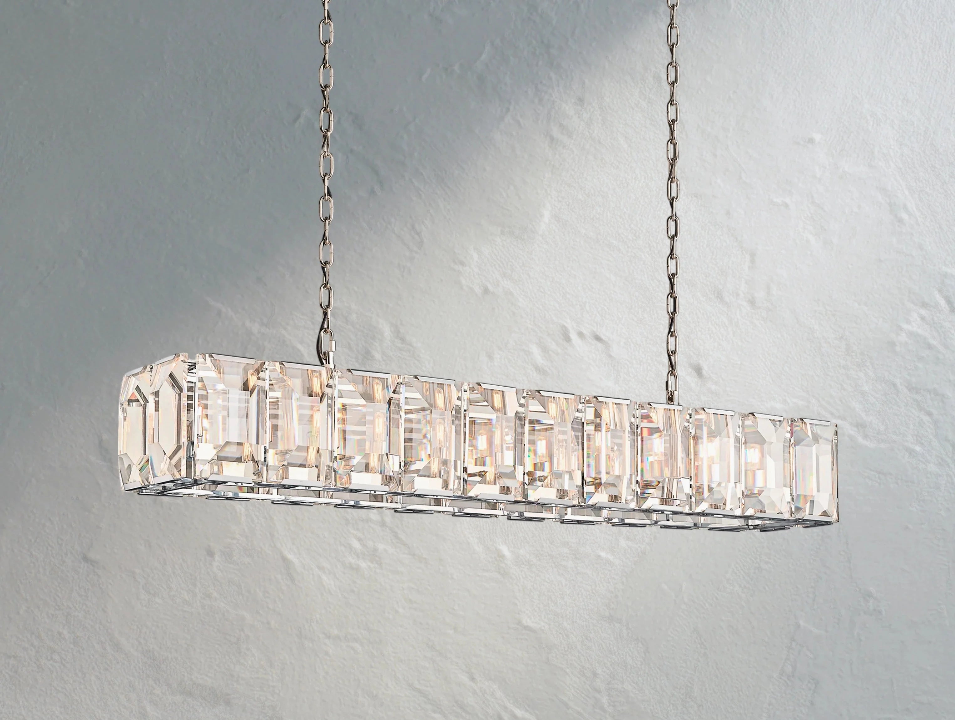 Valonne Crystal Rectangular Chandelier ZELNO LIGHTING