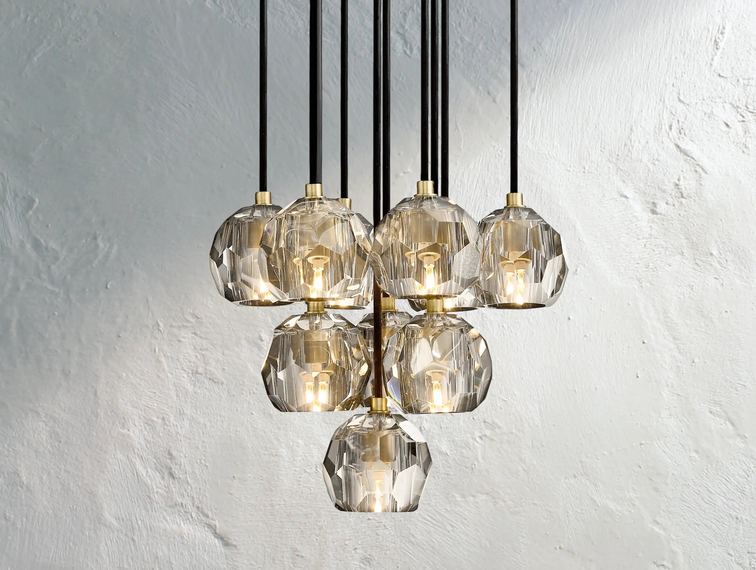 Orbital Cristal Glass Round Cluster Chandelier ZELNO LIGHTING