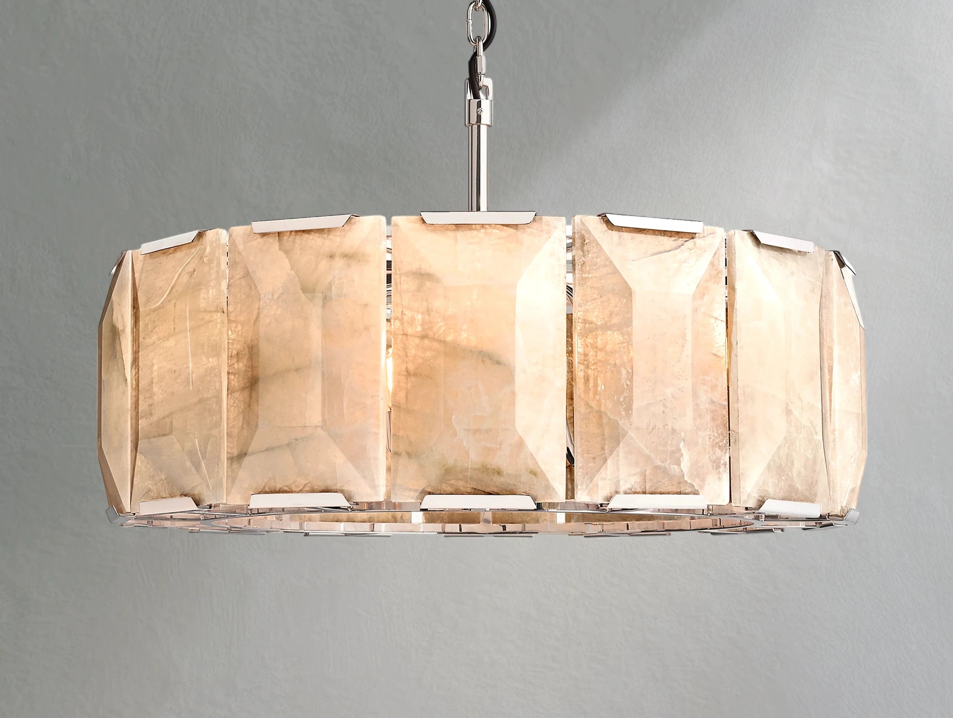Valonne Calcite Round Chandelier ZELNO LIGHTING
