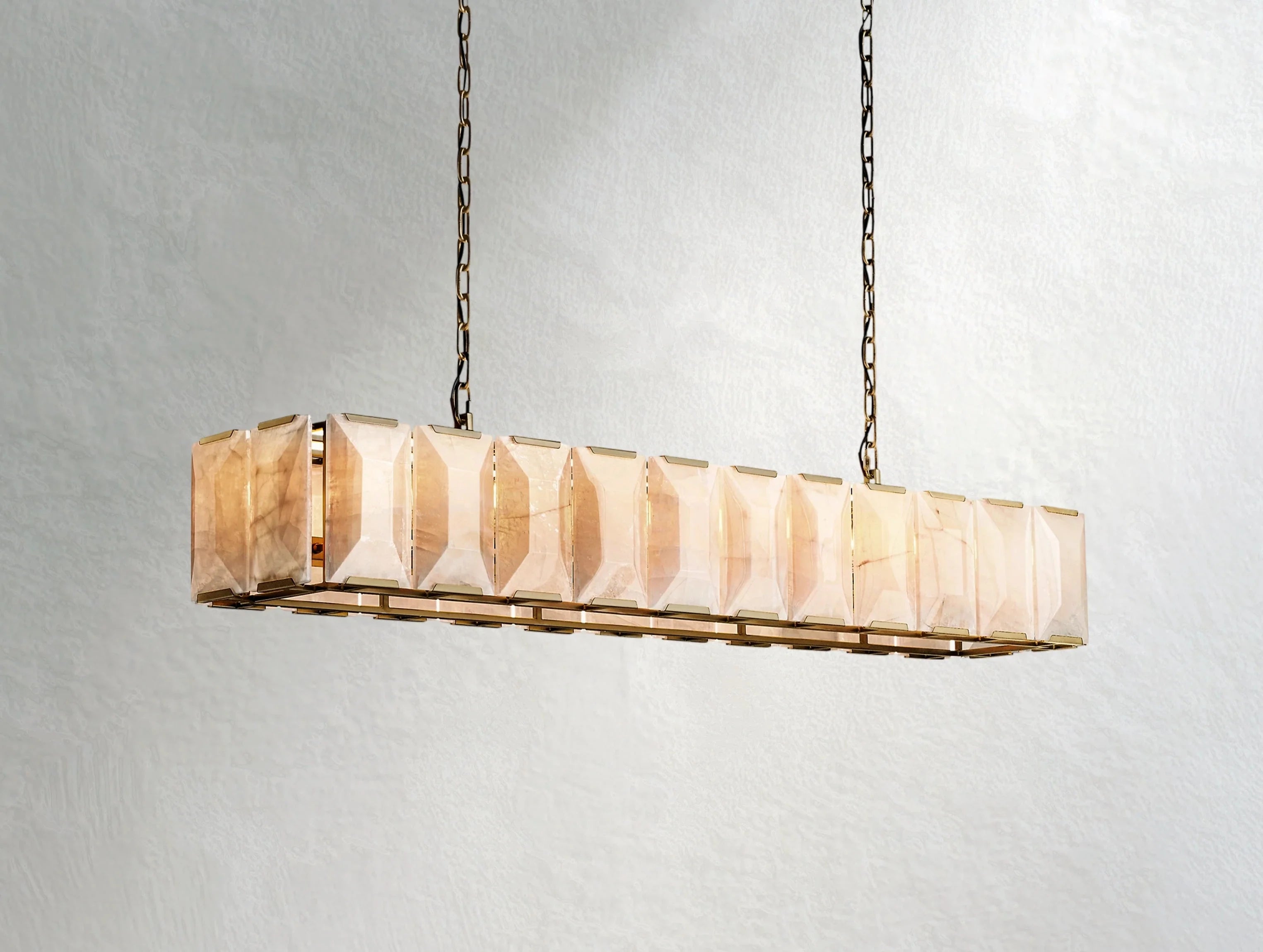Valonne Calcite Rectangular Chandelier ZELNO LIGHTING