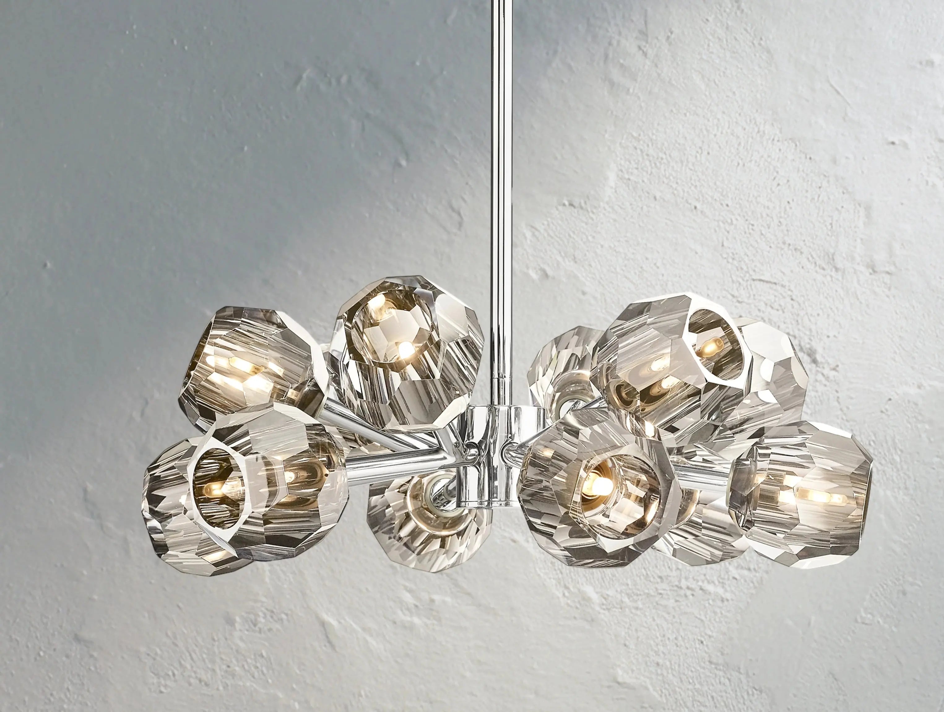 Orbital Cristal Glass Round Chandelier ZELNO LIGHTING