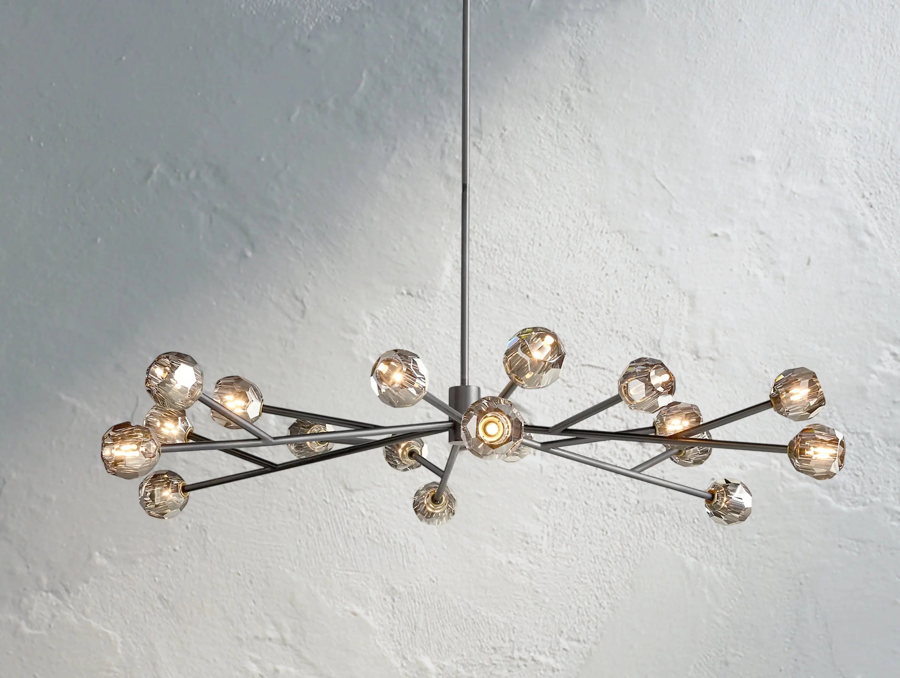 Orbital Cristal Glass Round Chandelier ZELNO LIGHTING