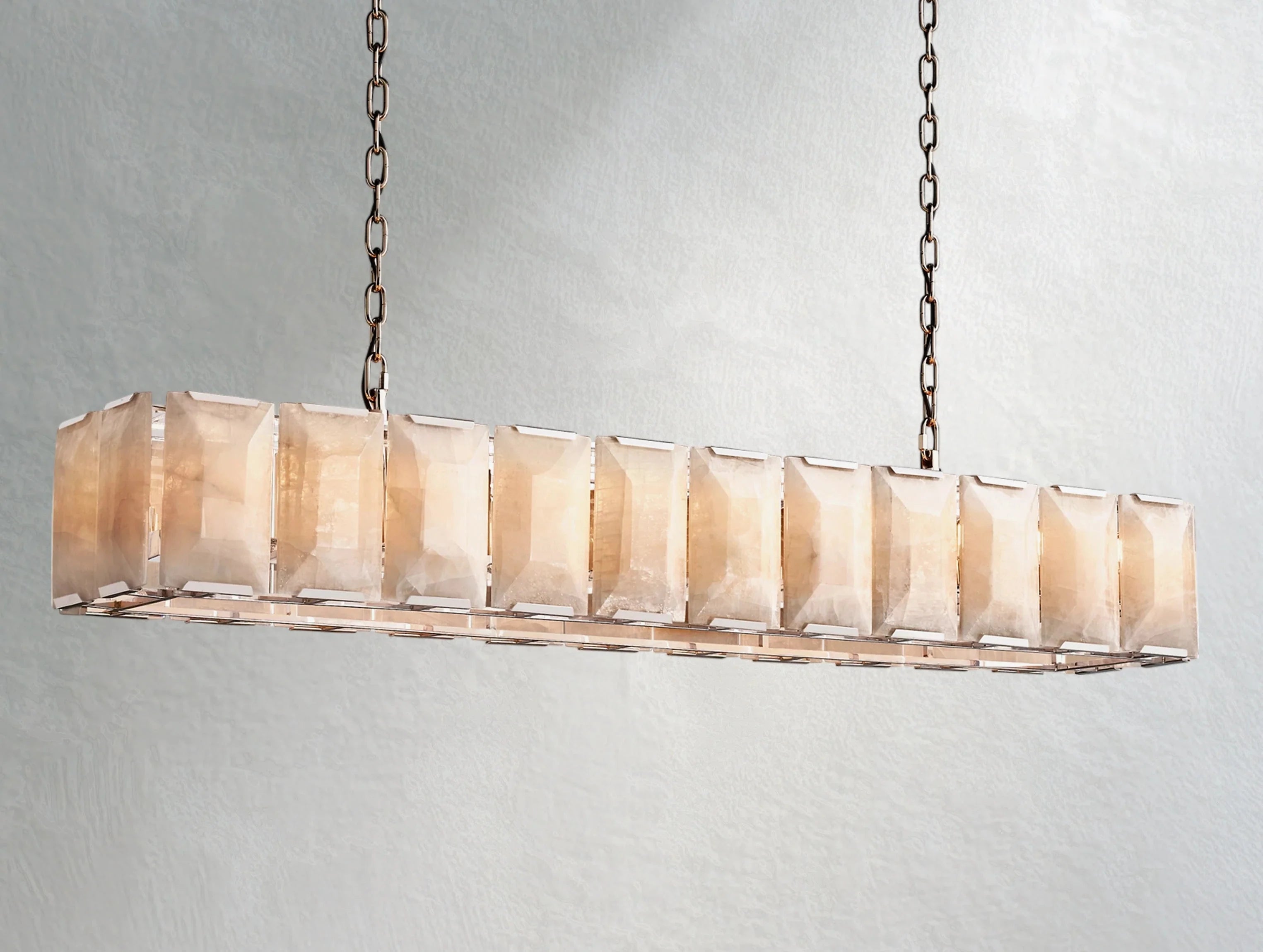 Valonne Calcite Rectangular Chandelier ZELNO LIGHTING