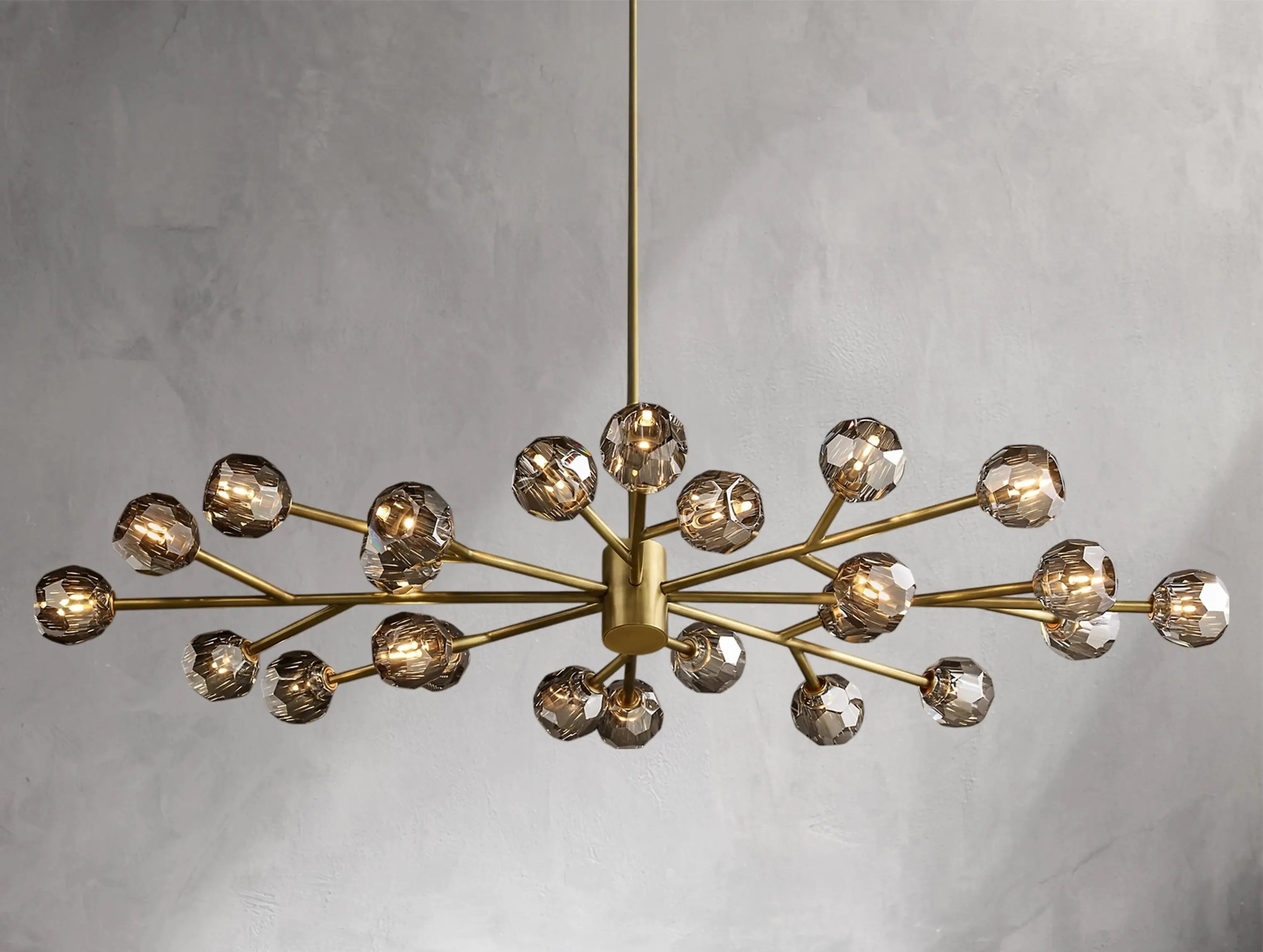 Orbital Cristal Glass Oval Chandelier ZELNO LIGHTING