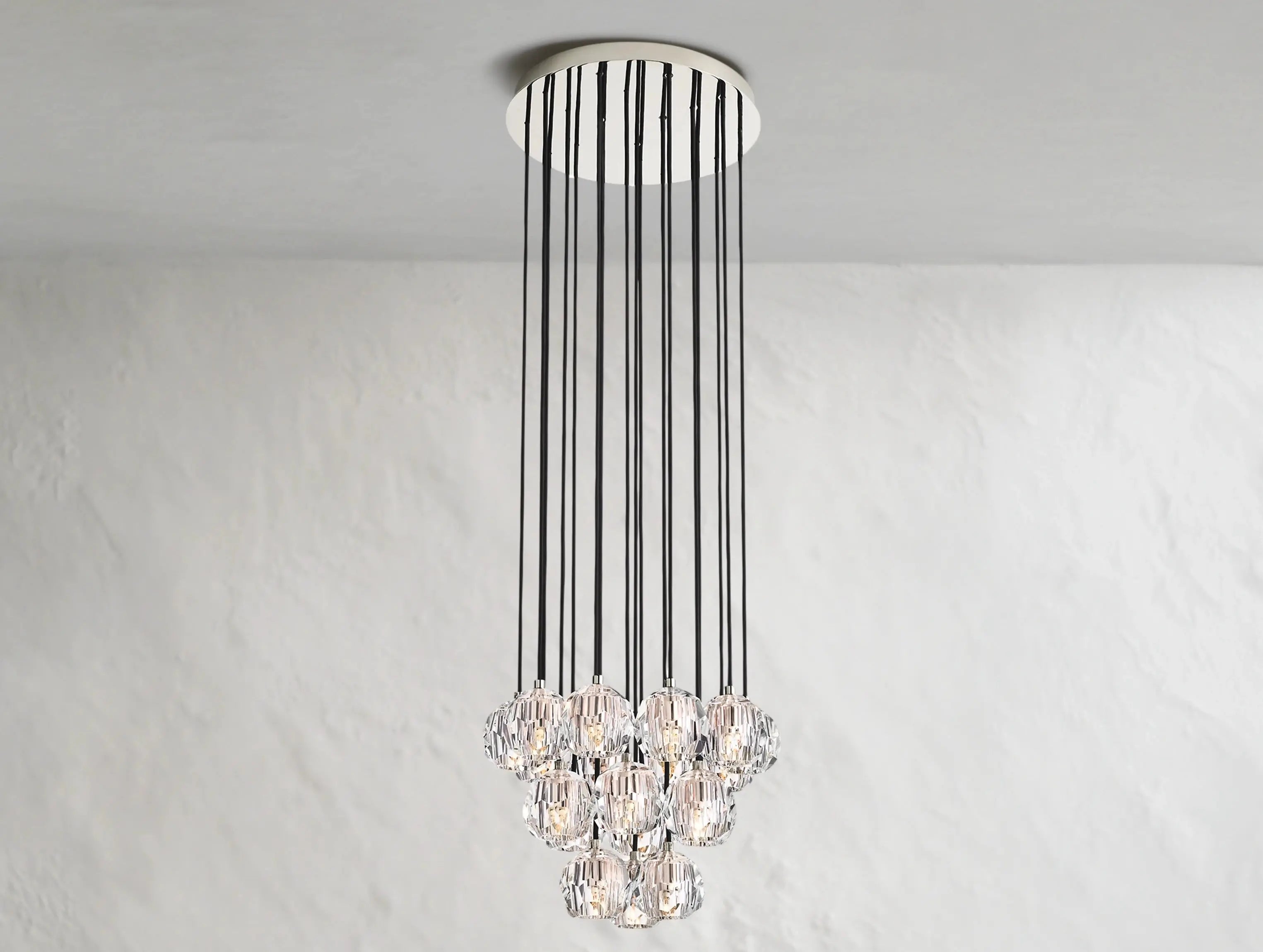 Orbital Cristal Glass Round Cluster Chandelier ZELNO LIGHTING