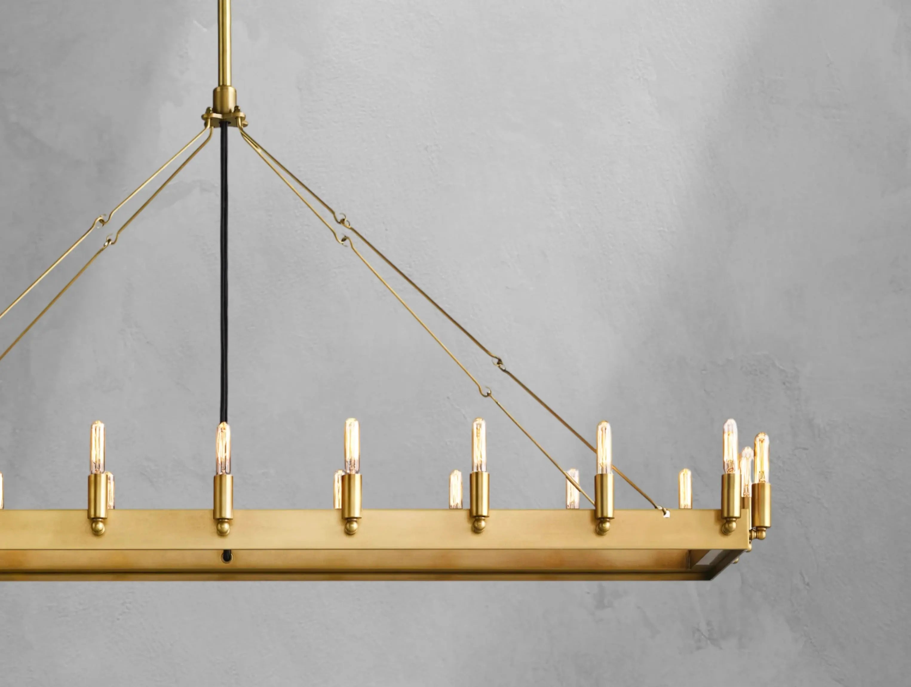 ForgeLine Vintage Filament Rectangular Chandelier ZELNO LIGHTING