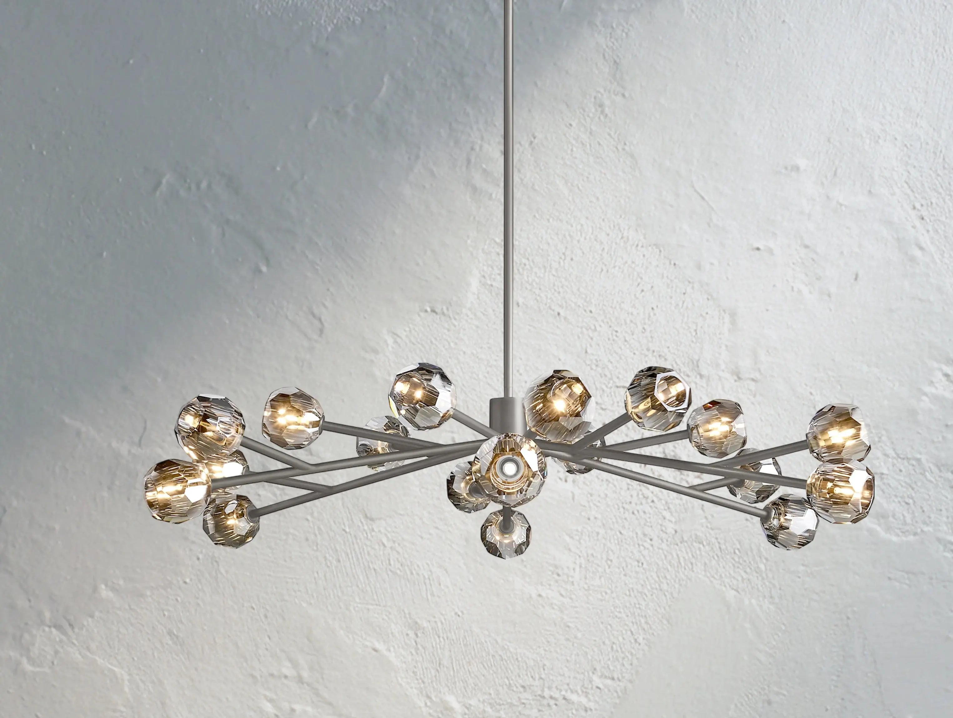 Orbital Cristal Glass Round Chandelier ZELNO LIGHTING
